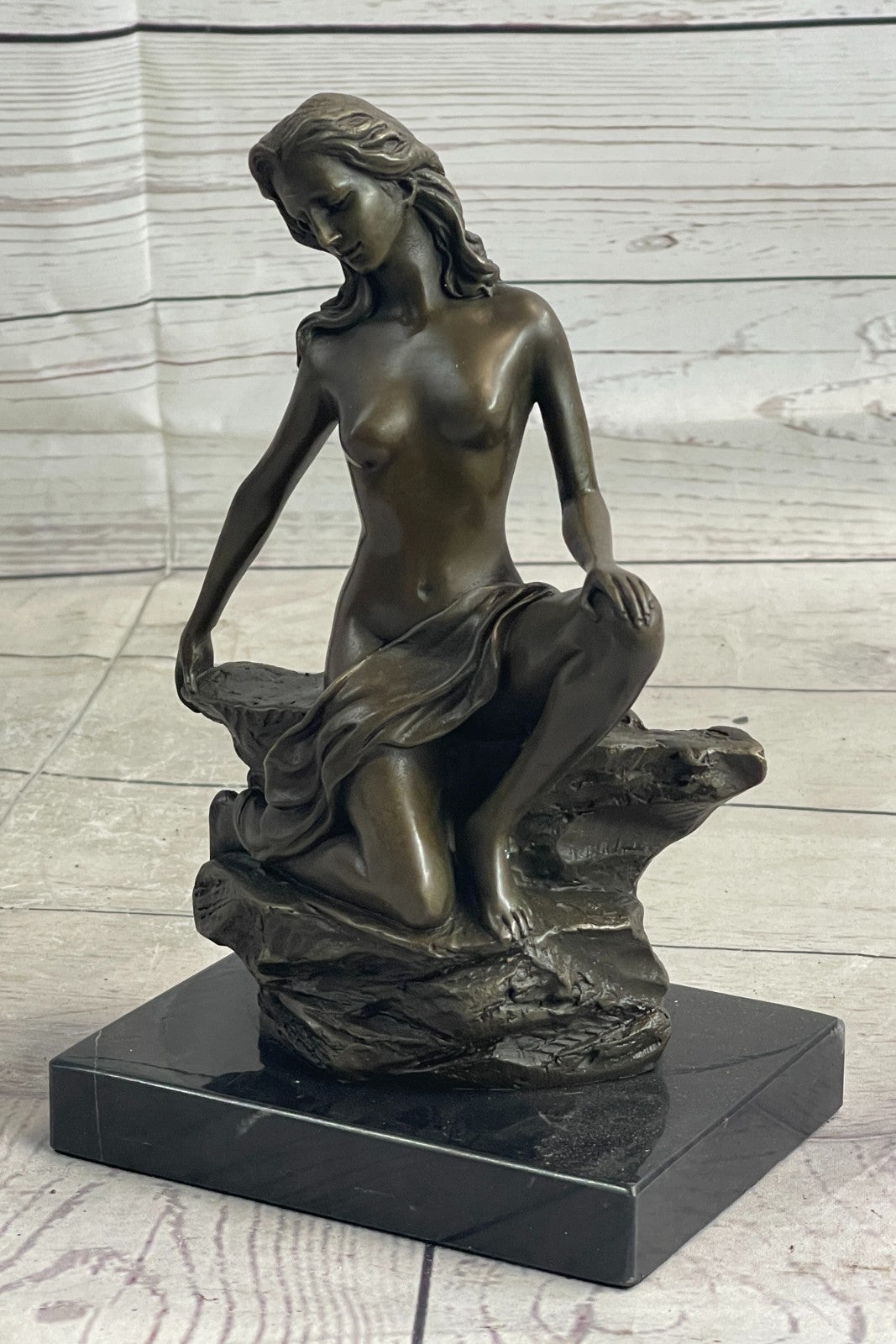 Nude Bronze Female Figurine Statue Naked Sexy Erotic Woman Lady Sculpture Figure
