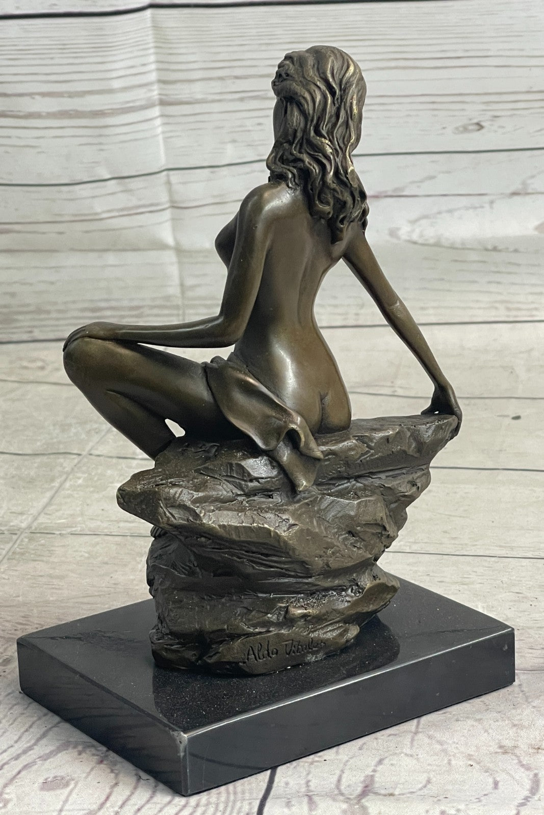 Nude Bronze Female Figurine Statue Naked Sexy Erotic Woman Lady Sculpture Figure