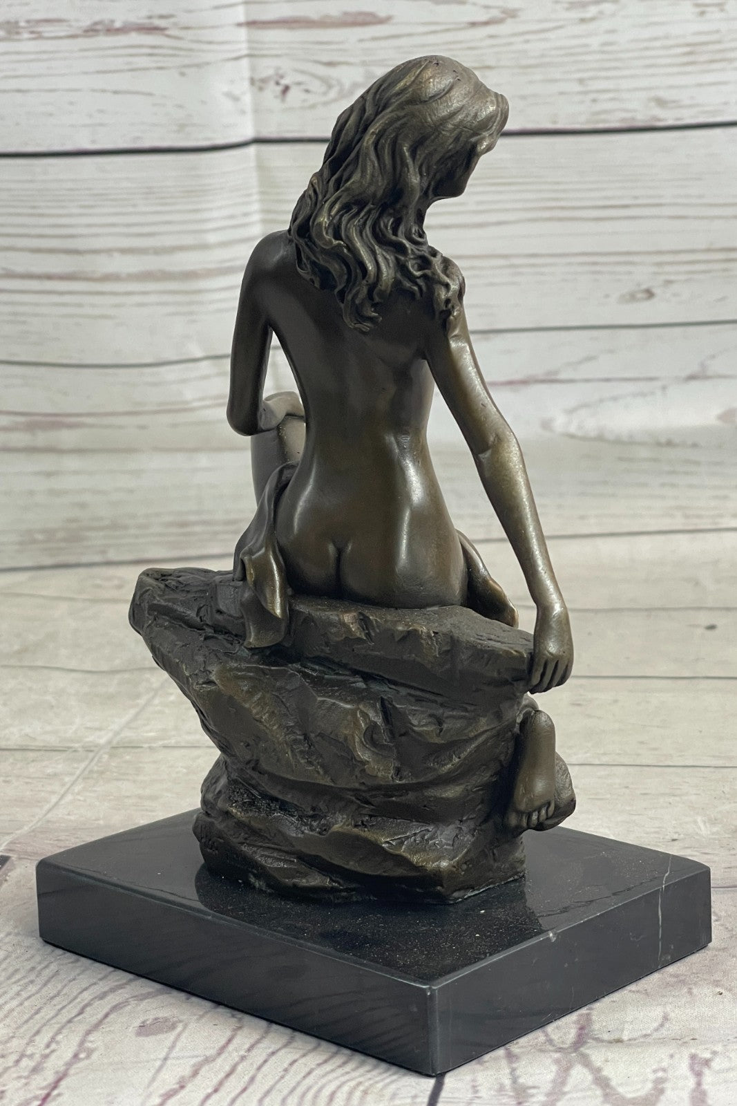 Nude Bronze Female Figurine Statue Naked Sexy Erotic Woman Lady Sculpture Figure