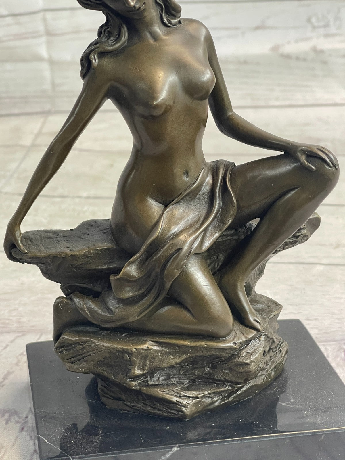 Nude Bronze Female Figurine Statue Naked Sexy Erotic Woman Lady Sculpture Figure