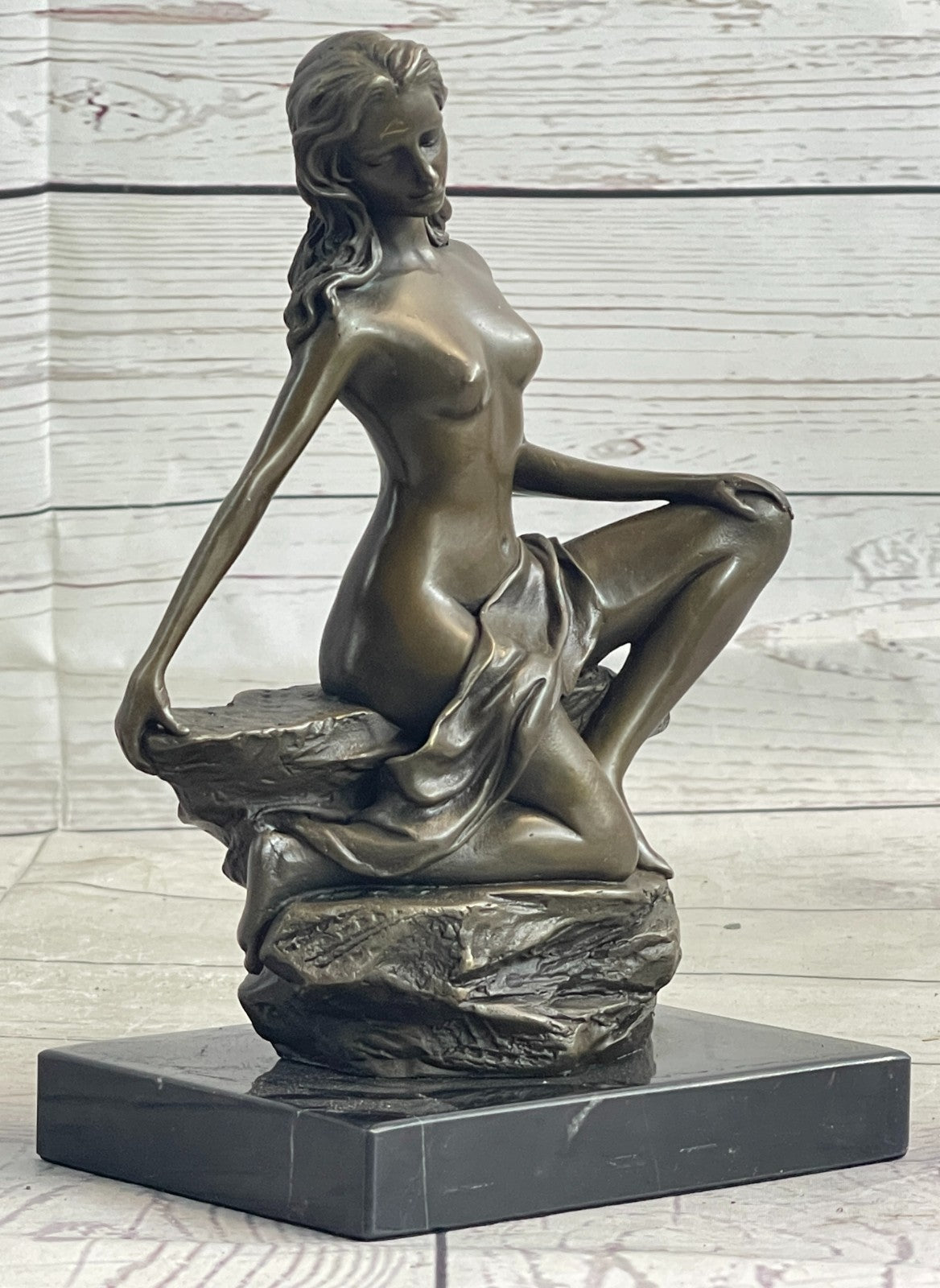 Nude Bronze Female Figurine Statue Naked Sexy Erotic Woman Lady Sculpture Figure