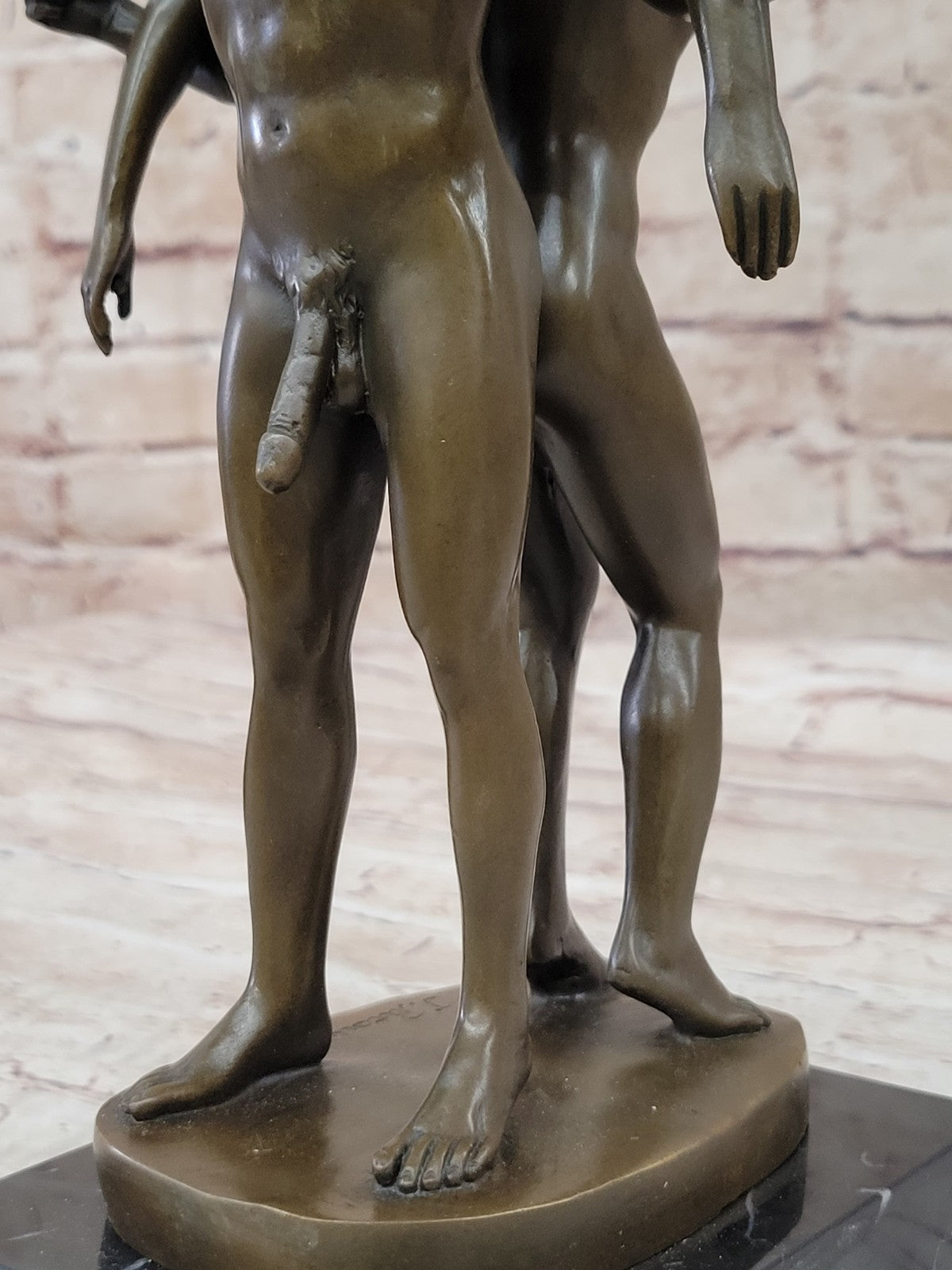 Playful Nude Gay Men Bronze Statue Sculpture Erotic Art Signed Original