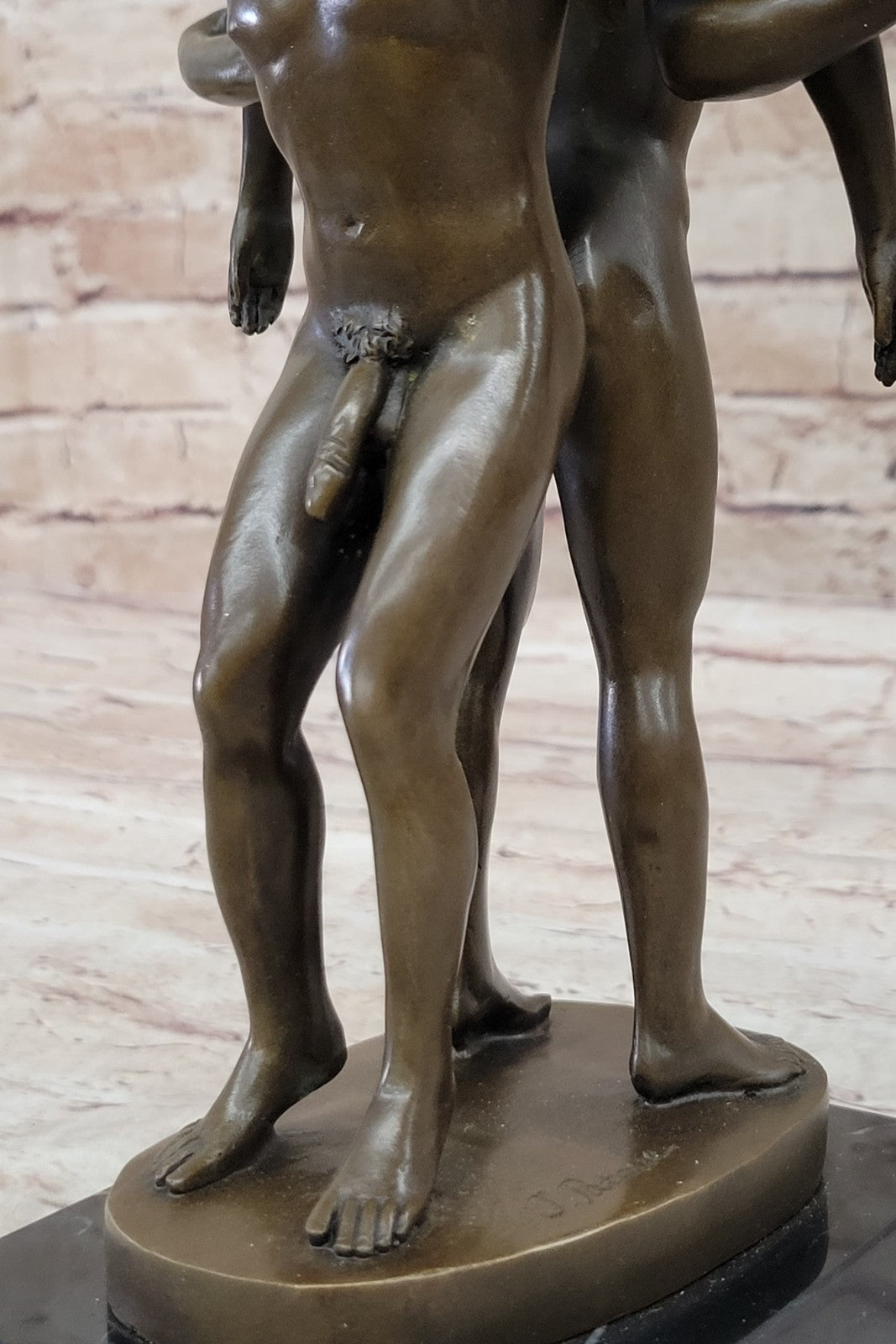 Playful Nude Gay Men Bronze Statue Sculpture Erotic Art Signed Original