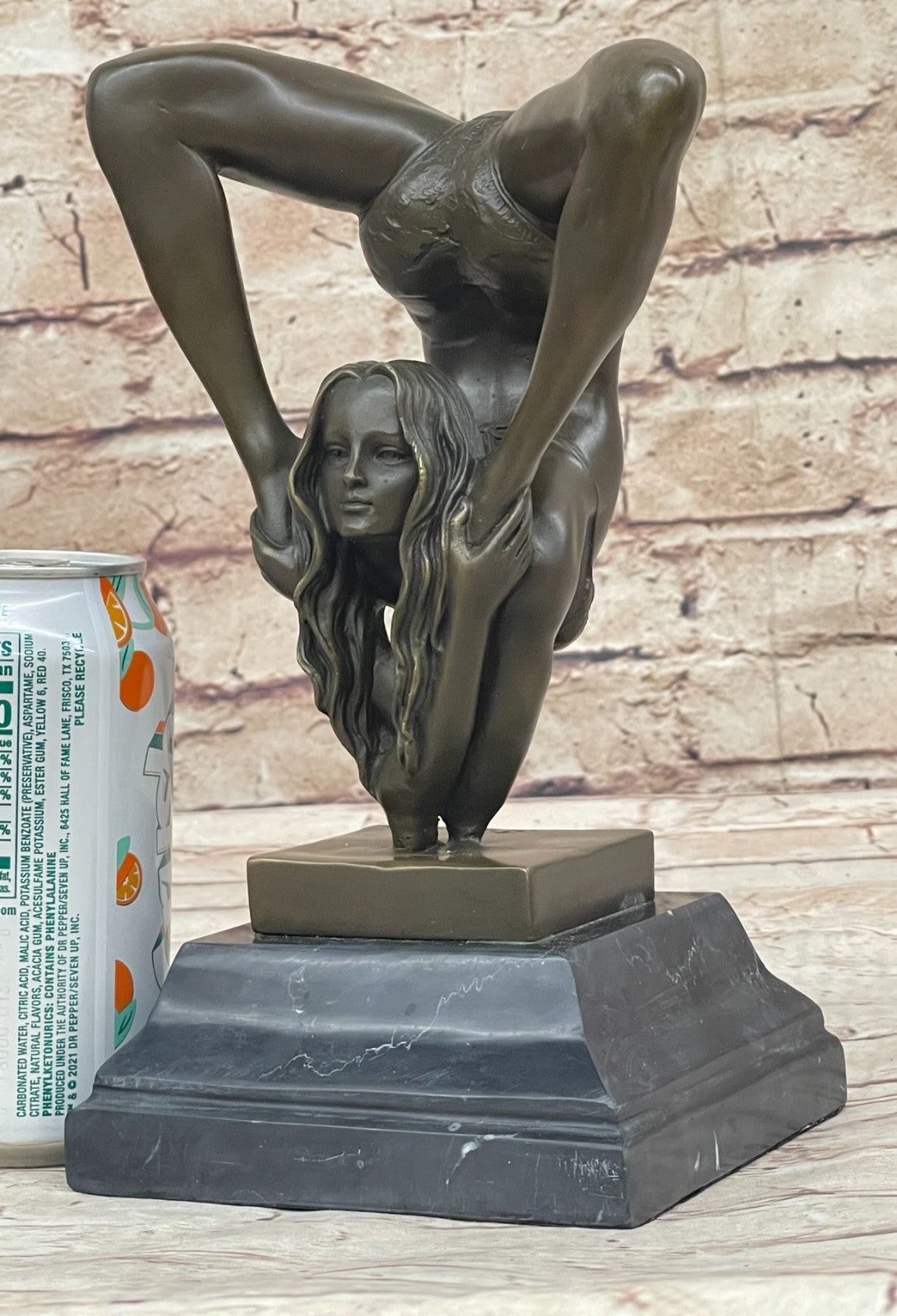 Handcrafted bronze sculpture SALE Agil Female Acrobat Nude Semi Original Signed