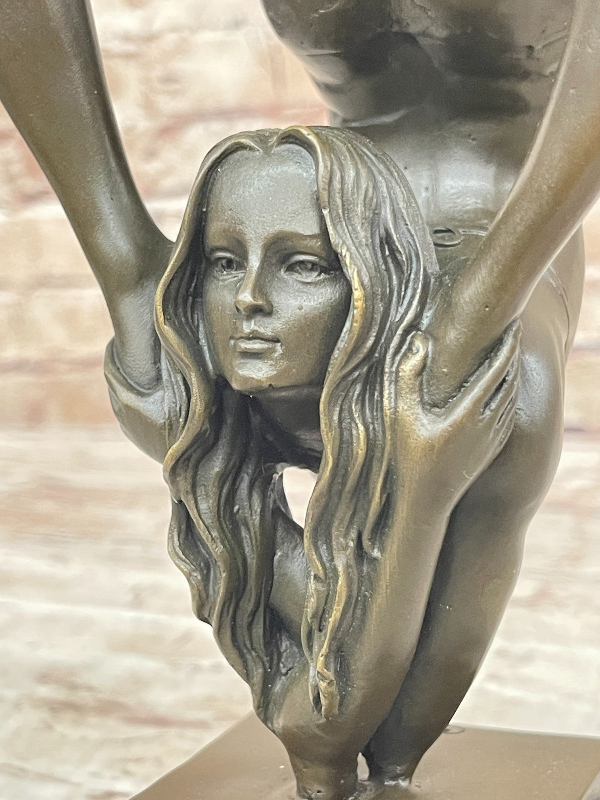 Handcrafted bronze sculpture SALE Agil Female Acrobat Nude Semi Original Signed