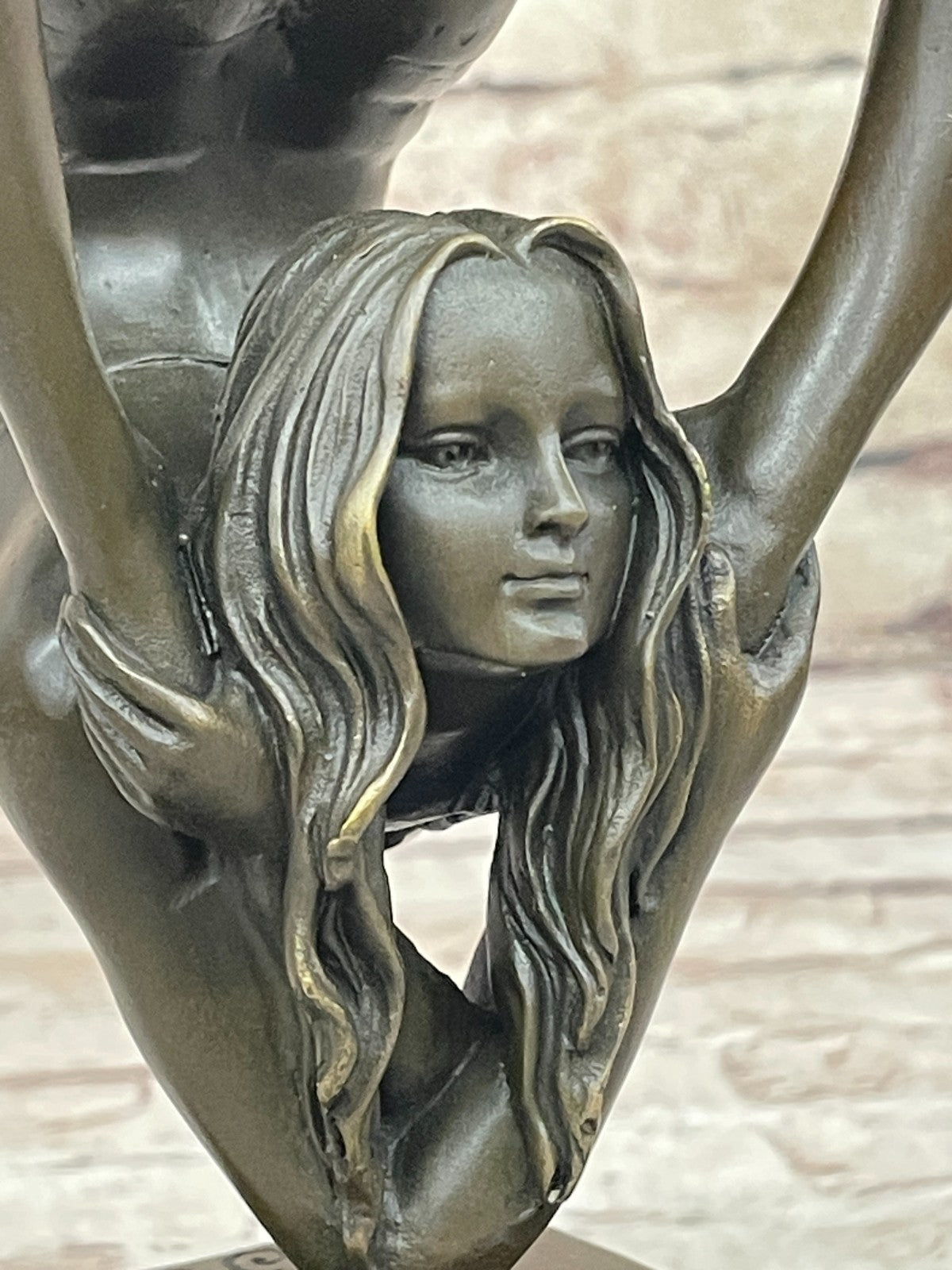 Handcrafted bronze sculpture SALE Agil Female Acrobat Nude Semi Original Signed