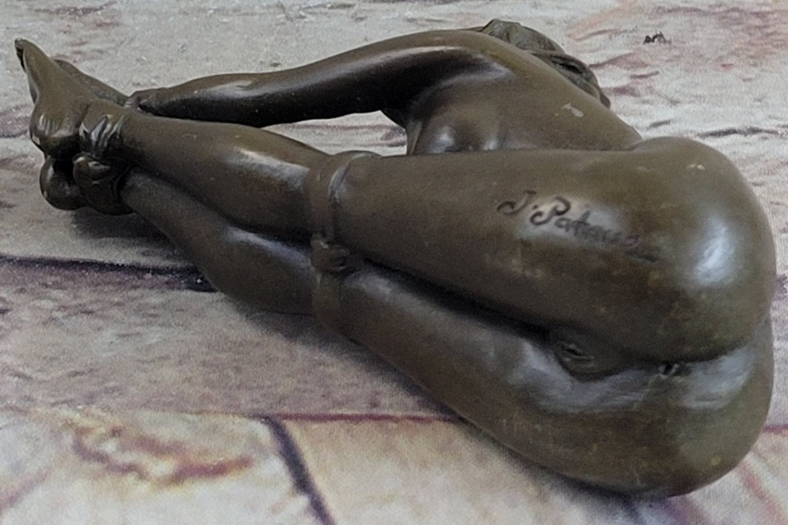 Original Artwork Girl Chantal - Erotische -Bronze - signiert J. Patoue Hot Cast Nude