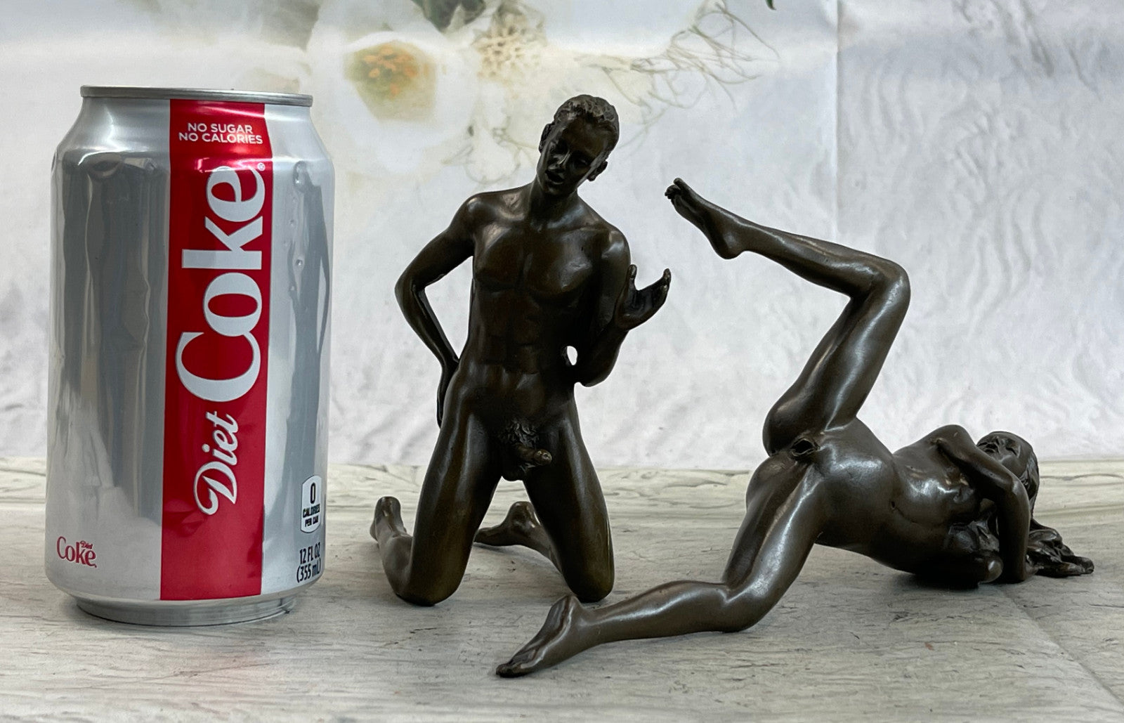 Bronze Sculpture Nude Man and Woman Art With Sculpture Statue Figurine Decor