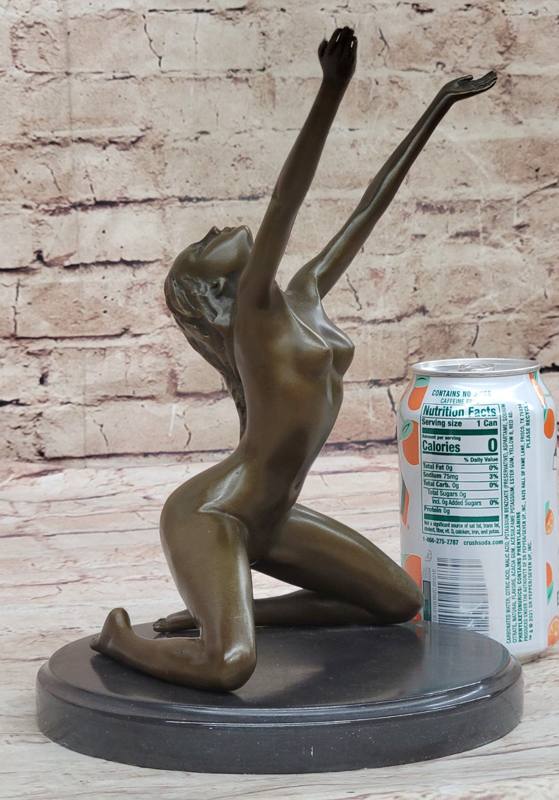 BRONZE NUDE GIRL ON THE BASE FIGURE ABSTRACT MODERN ART STATUE.SIGNED: Nick ART