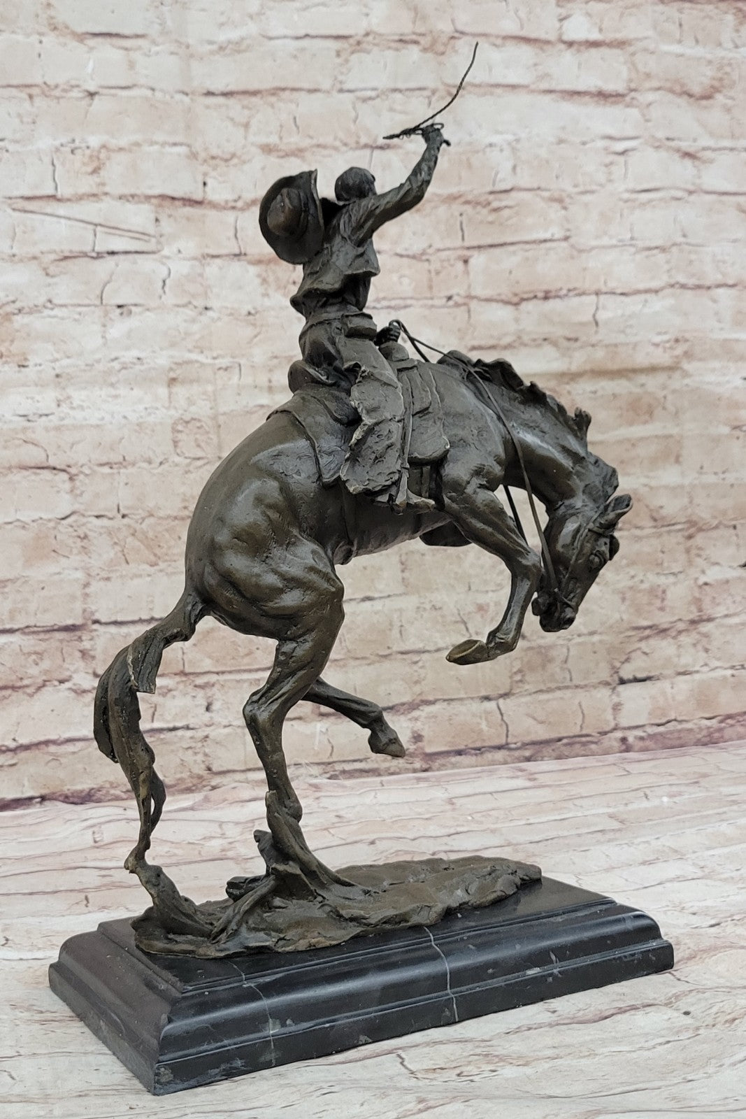 Bronze Sculpture Hot Cast Bronco Buster White House Display by Remington Figure