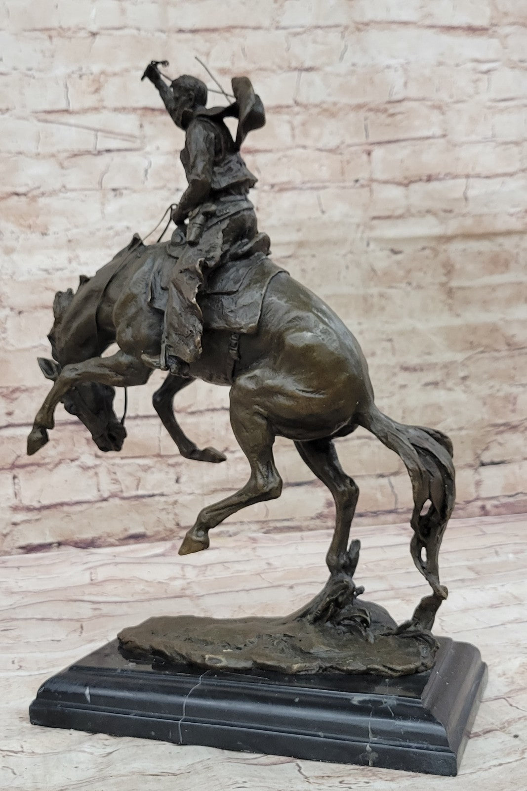 Bronze Sculpture Hot Cast Bronco Buster White House Display by Remington Figure