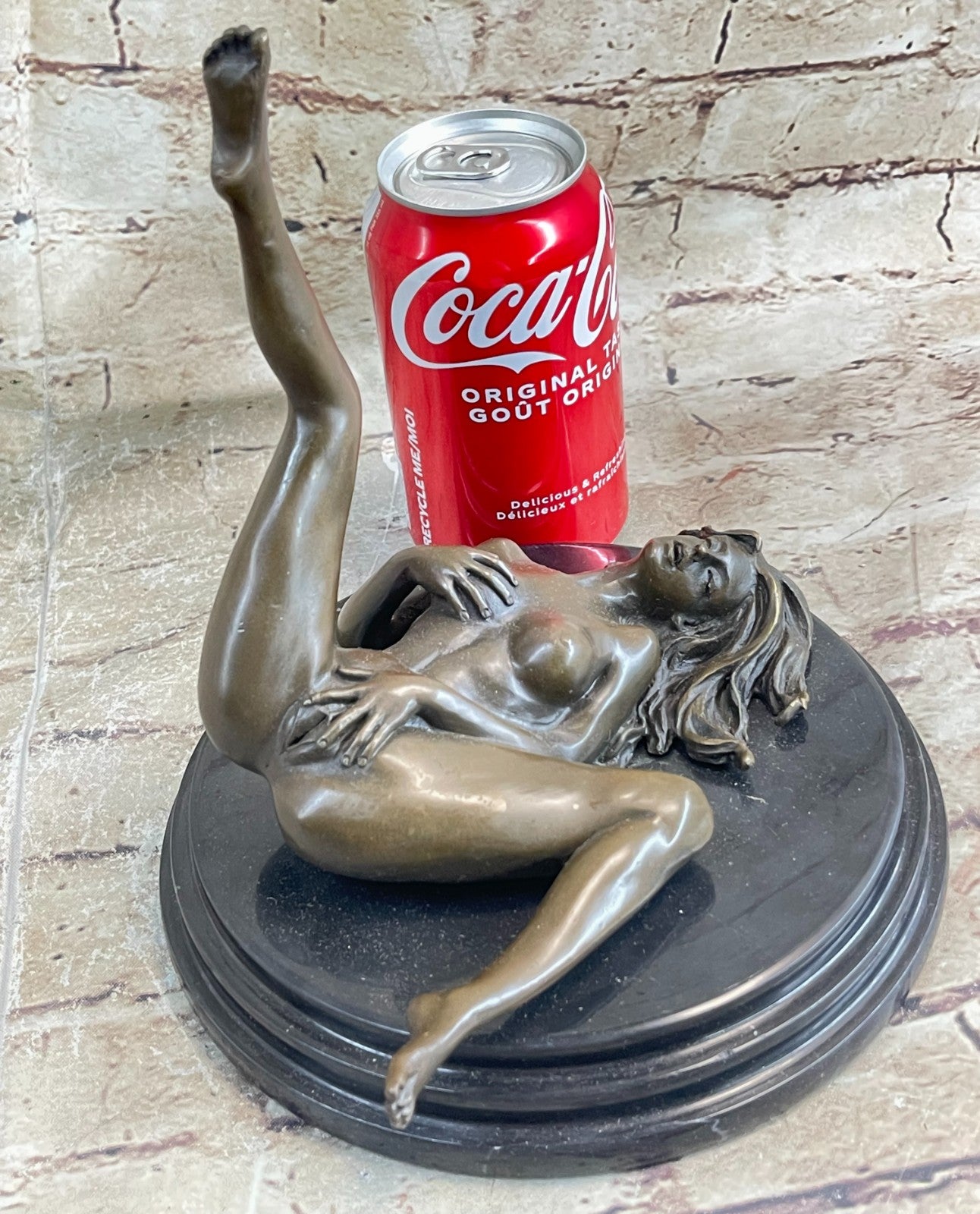 Handcrafted Collectible Erotic Nude Woman Bronze Artwork Figurine Figure Decor
