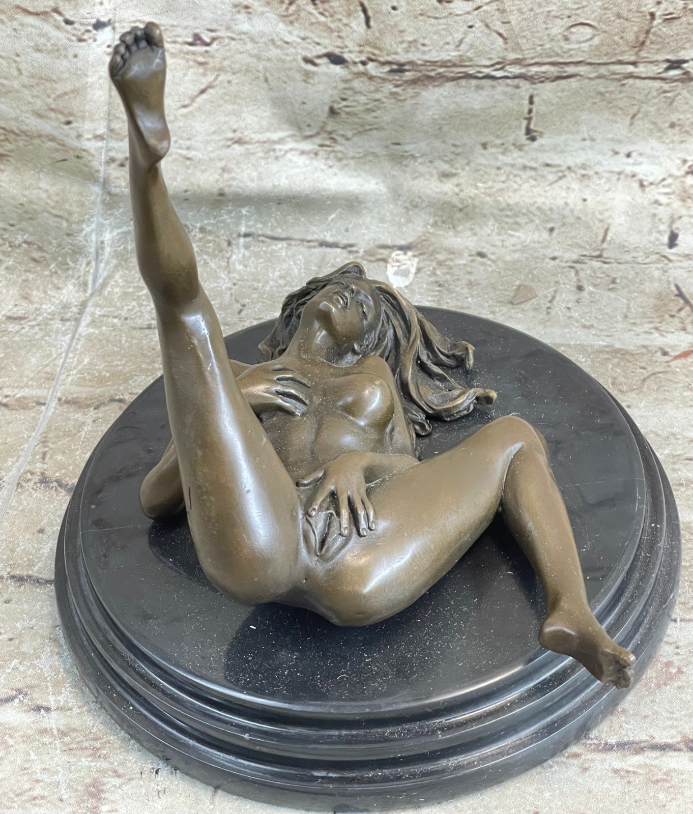 Handcrafted Collectible Erotic Nude Woman Bronze Artwork Figurine Figure Decor