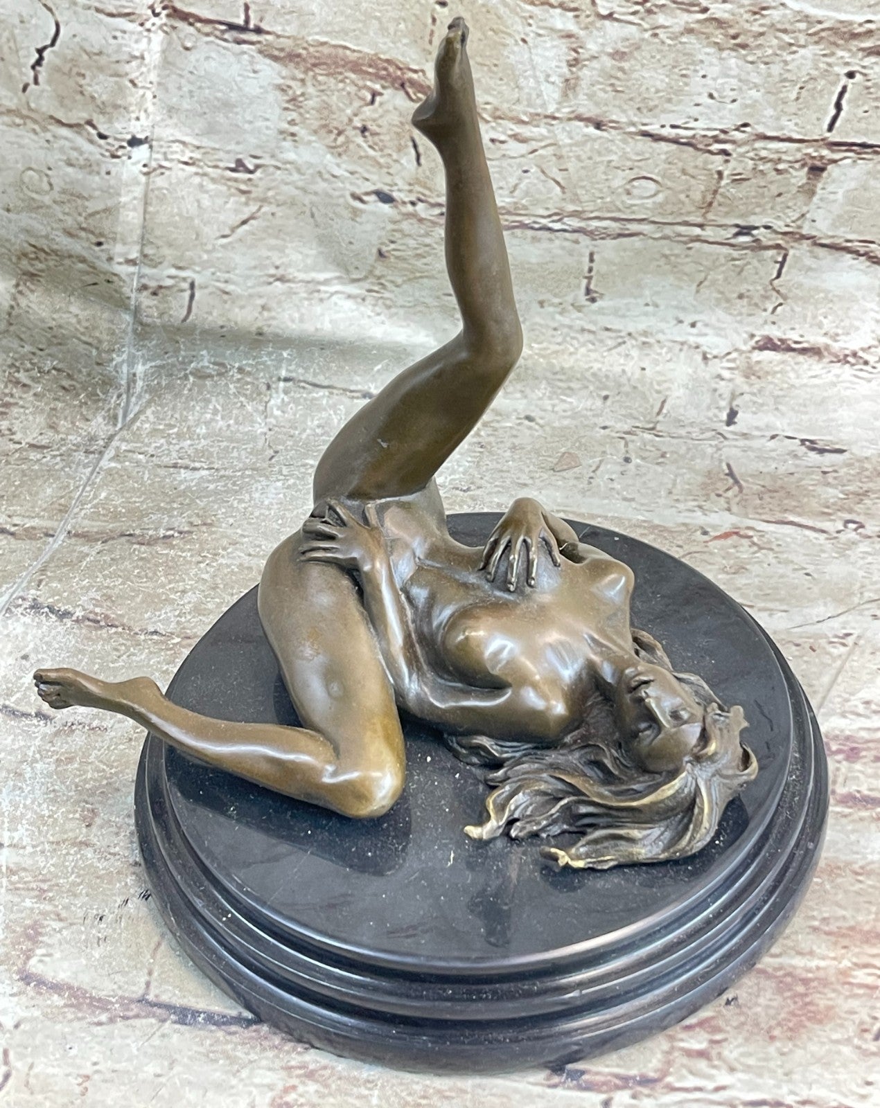 Handcrafted Collectible Erotic Nude Woman Bronze Artwork Figurine Figure Decor