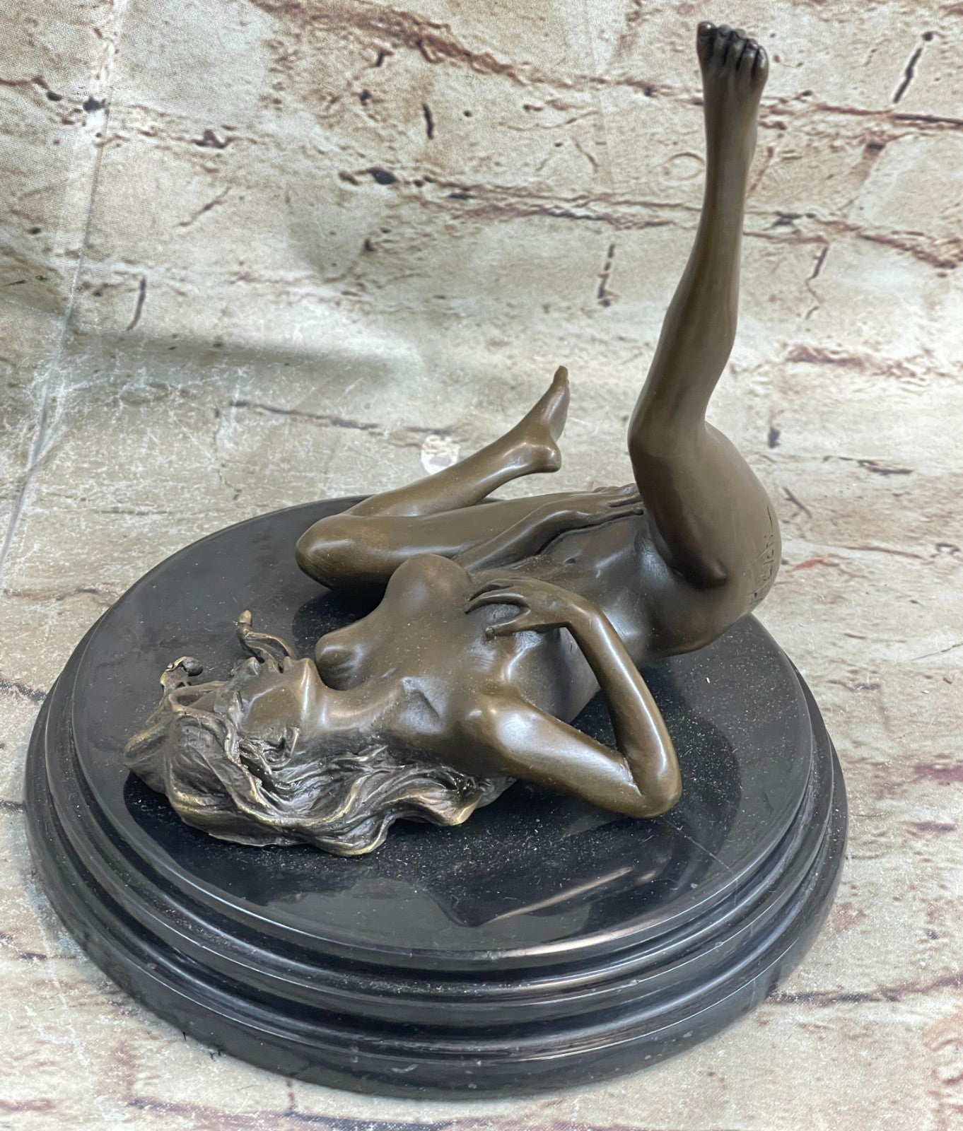 Handcrafted Collectible Erotic Nude Woman Bronze Artwork Figurine Figure Decor
