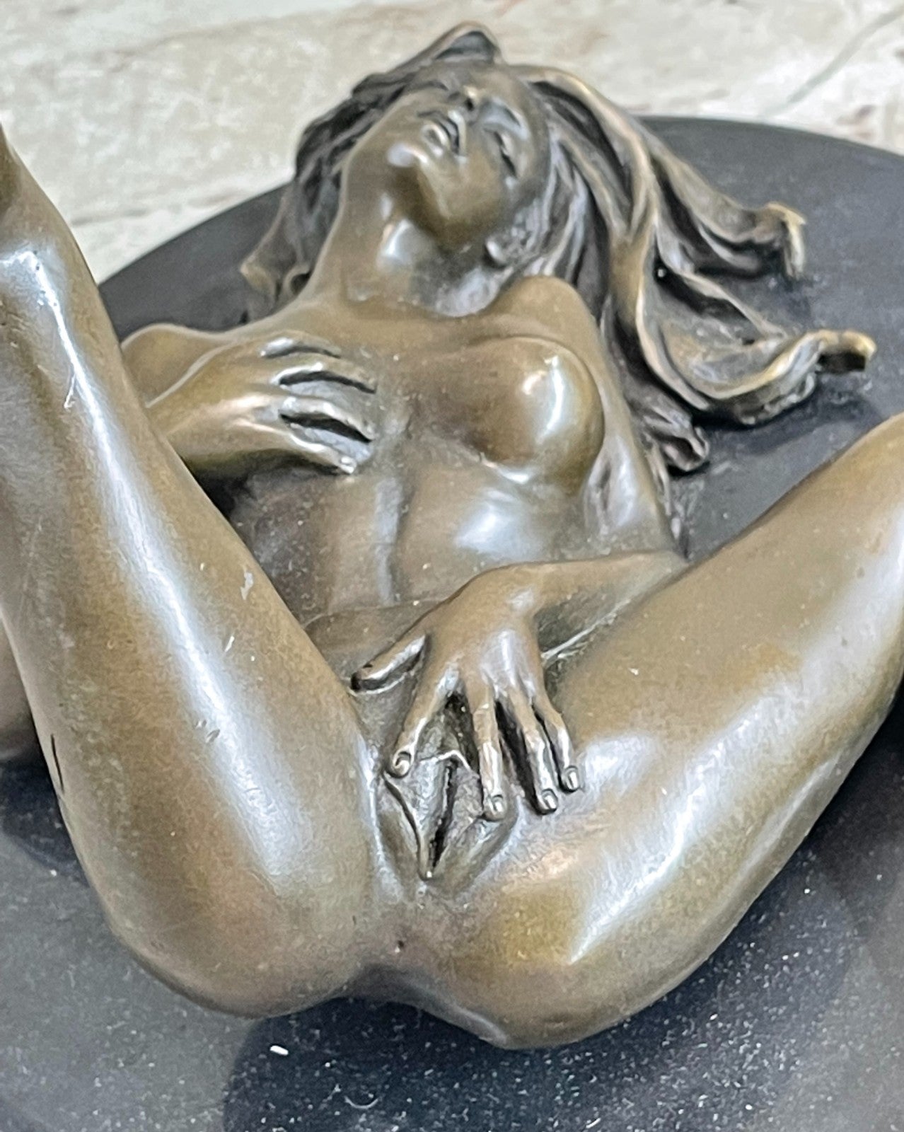 Handcrafted Collectible Erotic Nude Woman Bronze Artwork Figurine Figure Decor