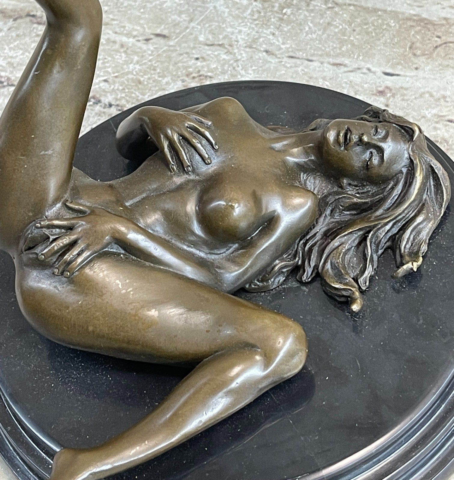 Handcrafted Collectible Erotic Nude Woman Bronze Artwork Figurine Figure Decor