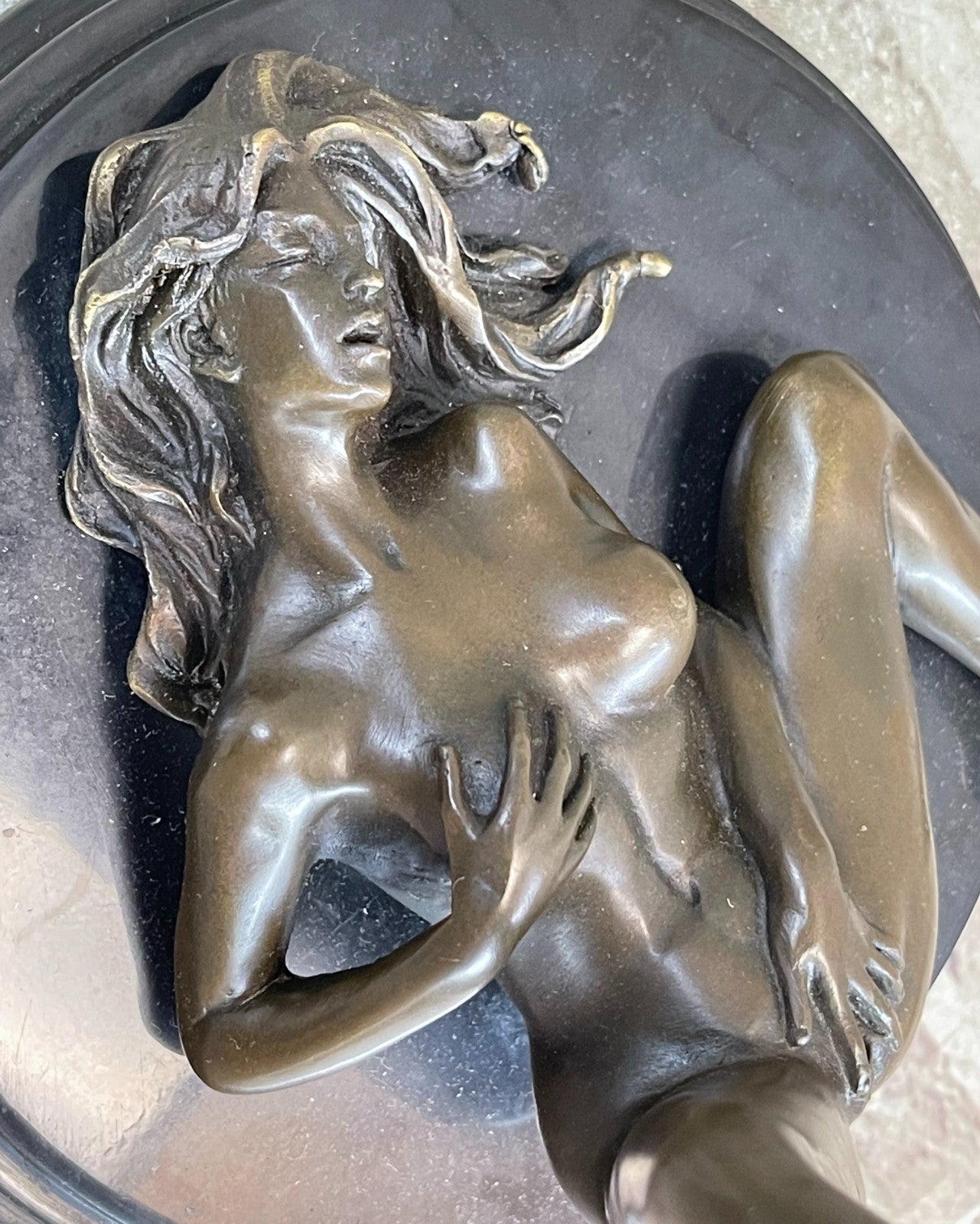 Handcrafted Collectible Erotic Nude Woman Bronze Artwork Figurine Figure Decor