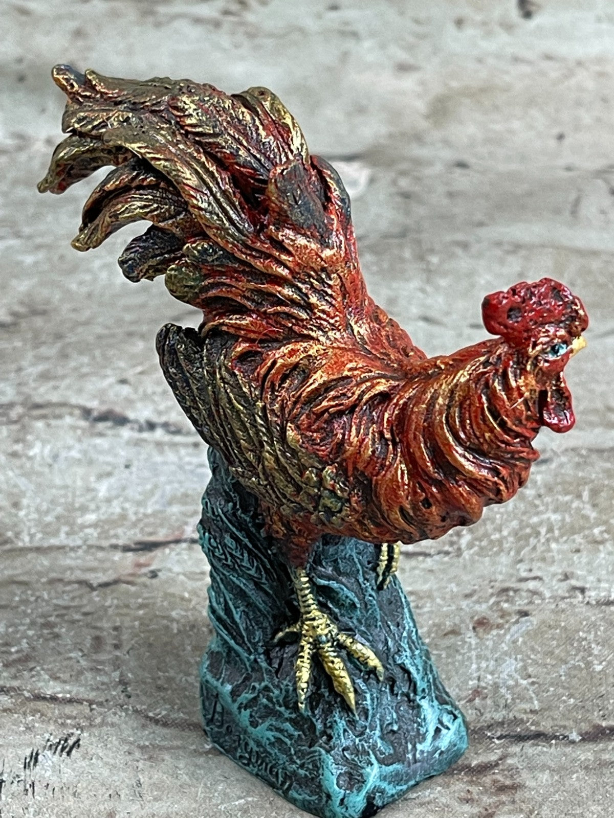Art Deco Signed Bergman Rooster Farm/Home Decoration Bronze Sculpture Art
