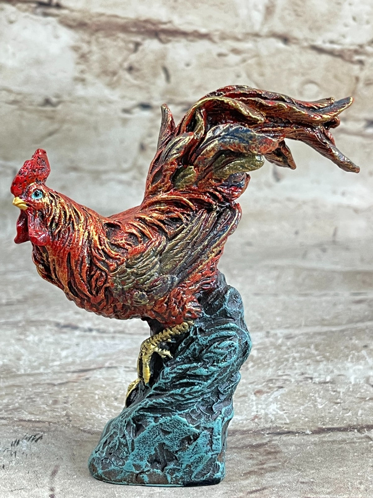 Art Deco Signed Bergman Rooster Farm/Home Decoration Bronze Sculpture Art