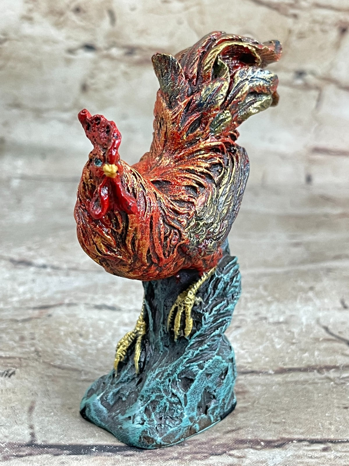 Art Deco Signed Bergman Rooster Farm/Home Decoration Bronze Sculpture Art