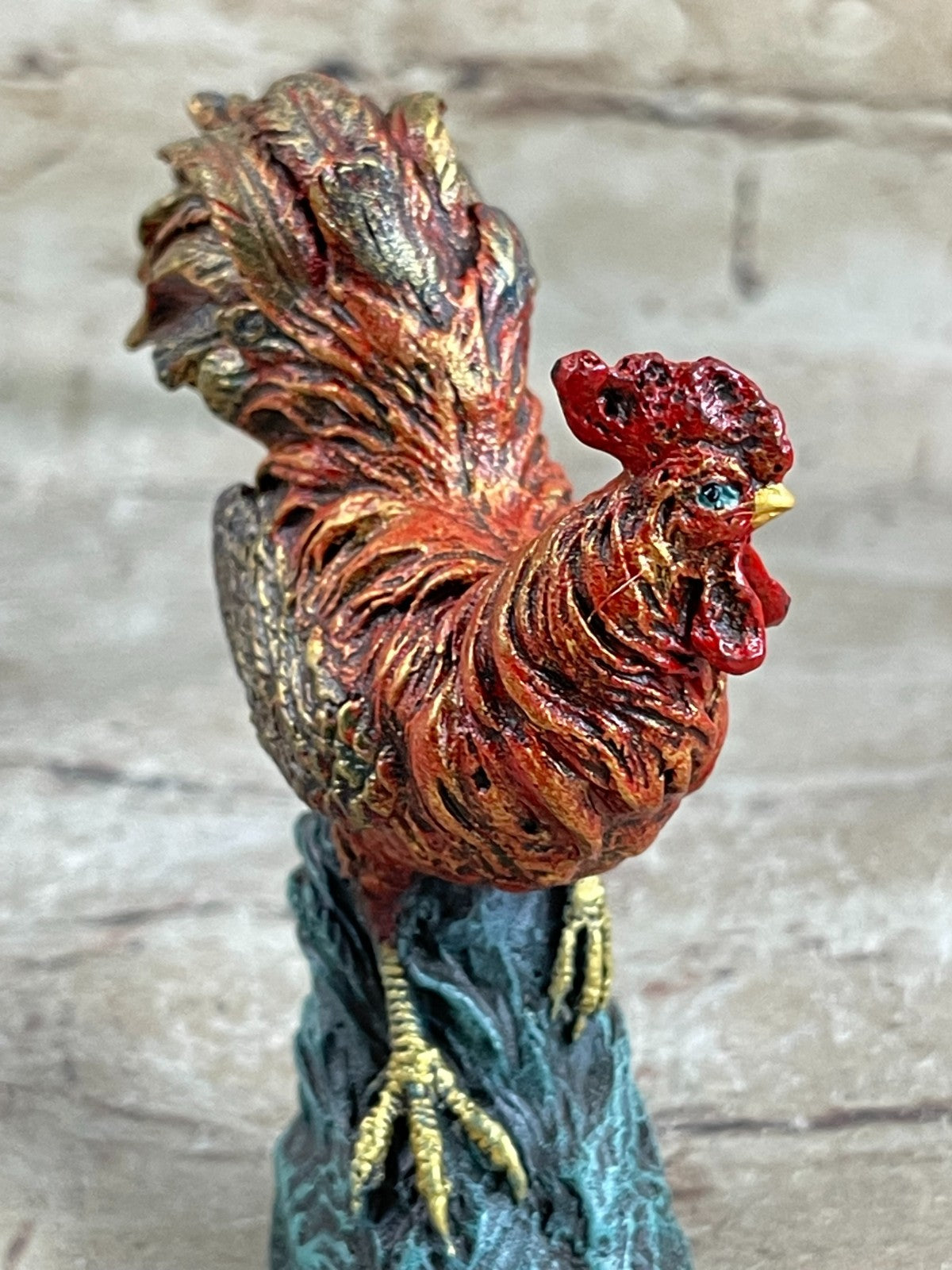 Art Deco Signed Bergman Rooster Farm/Home Decoration Bronze Sculpture Art