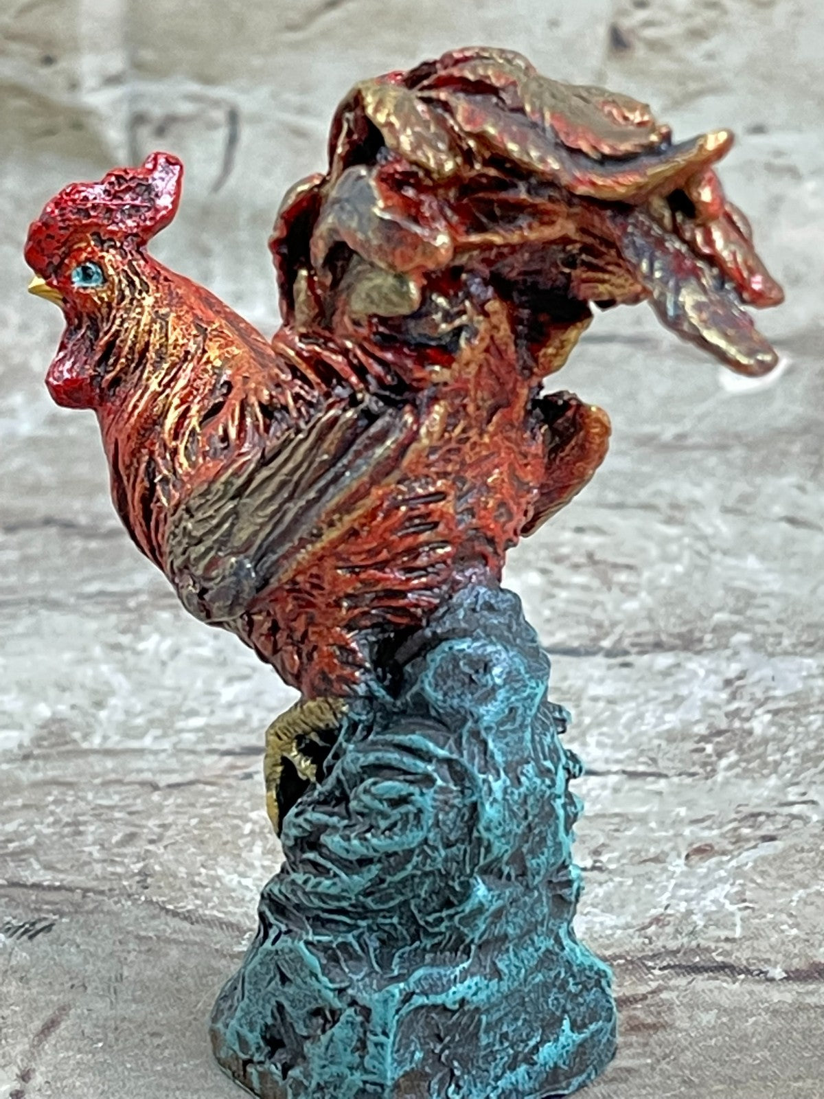 Art Deco Signed Bergman Rooster Farm/Home Decoration Bronze Sculpture Art