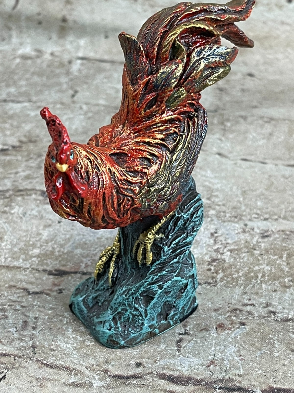 Art Deco Signed Bergman Rooster Farm/Home Decoration Bronze Sculpture Art