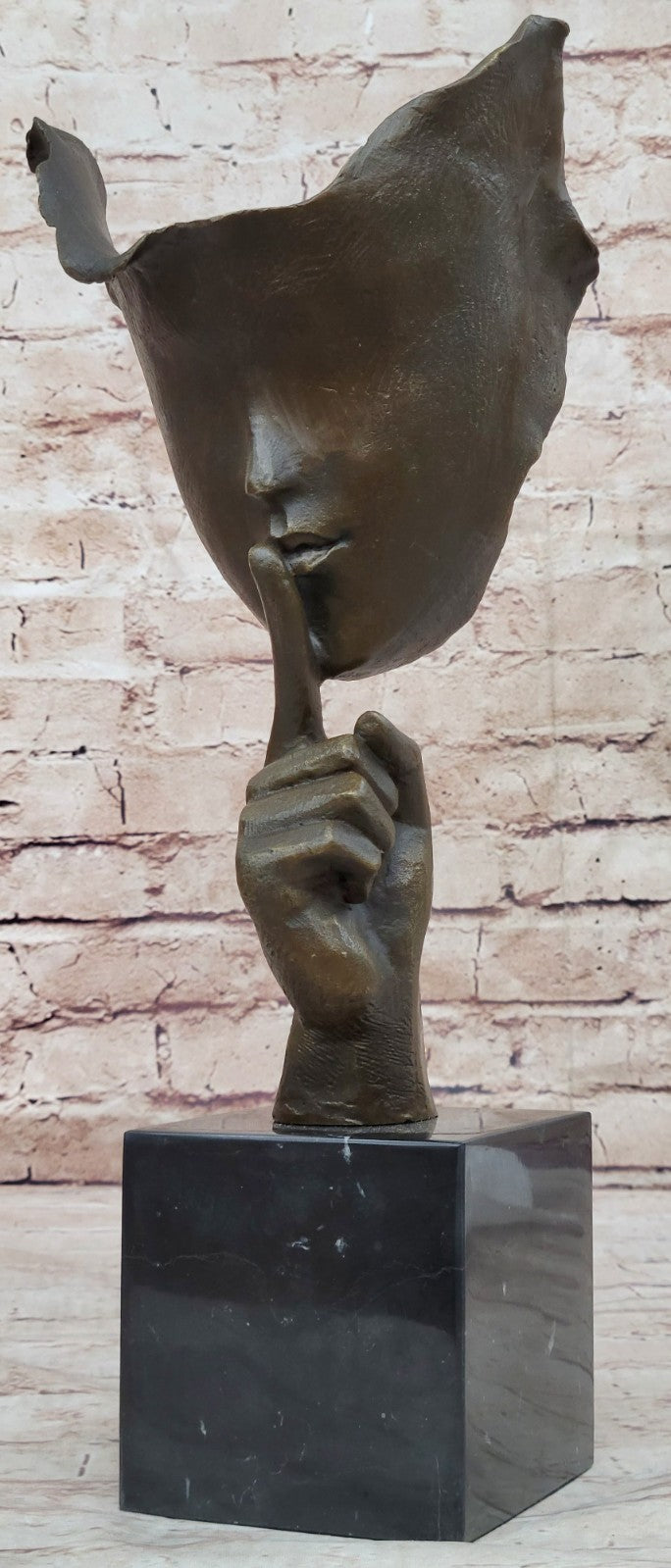 Hot Cast Dali Face Bronze Sculpture Marble Figurine Home Office Decoration Sale