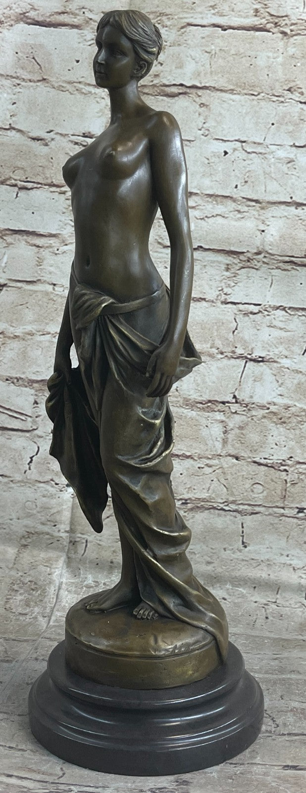 Hot Quality Nude Girl bronze Sculpture Handcrafted Statue Museum Gilt Deco Art