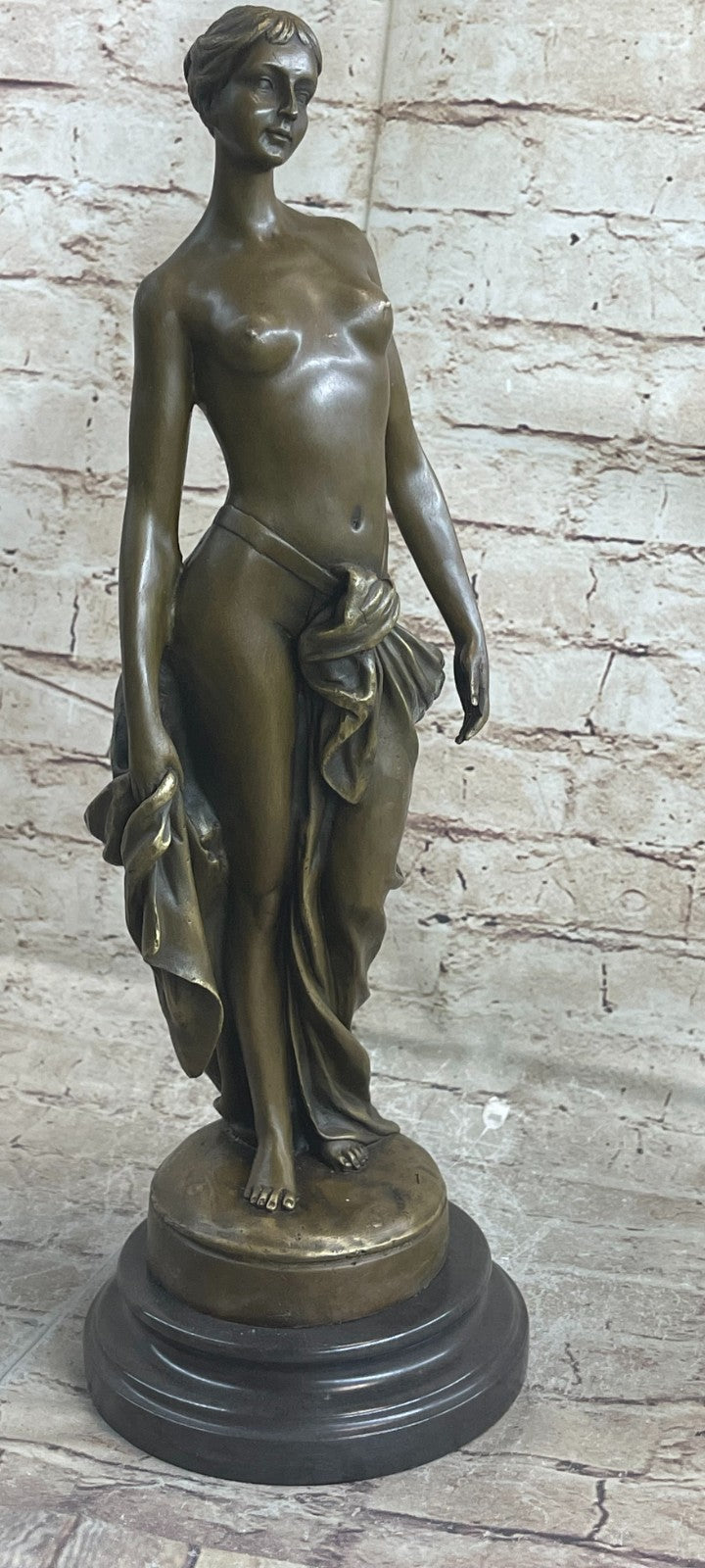 Hot Quality Nude Girl bronze Sculpture Handcrafted Statue Museum Gilt Deco Art