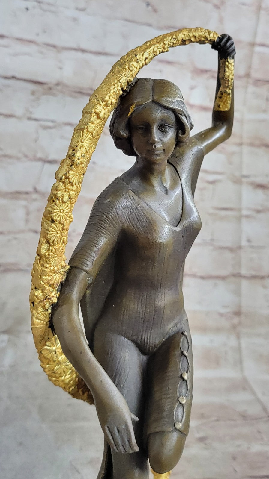Museum Quality Classic Art Deco Lady 100% Real Bronze Sculpture Made by Lost Wax