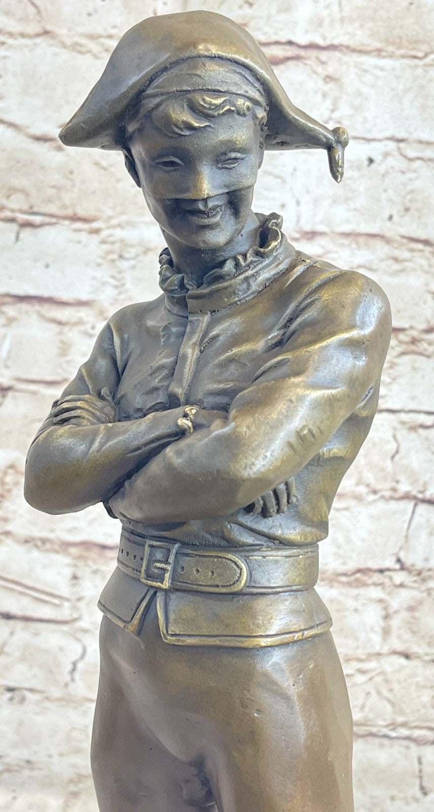 Handcrafted bronze sculpture SALE Joker Jester Harlequin Saint-Marceaux De Rene