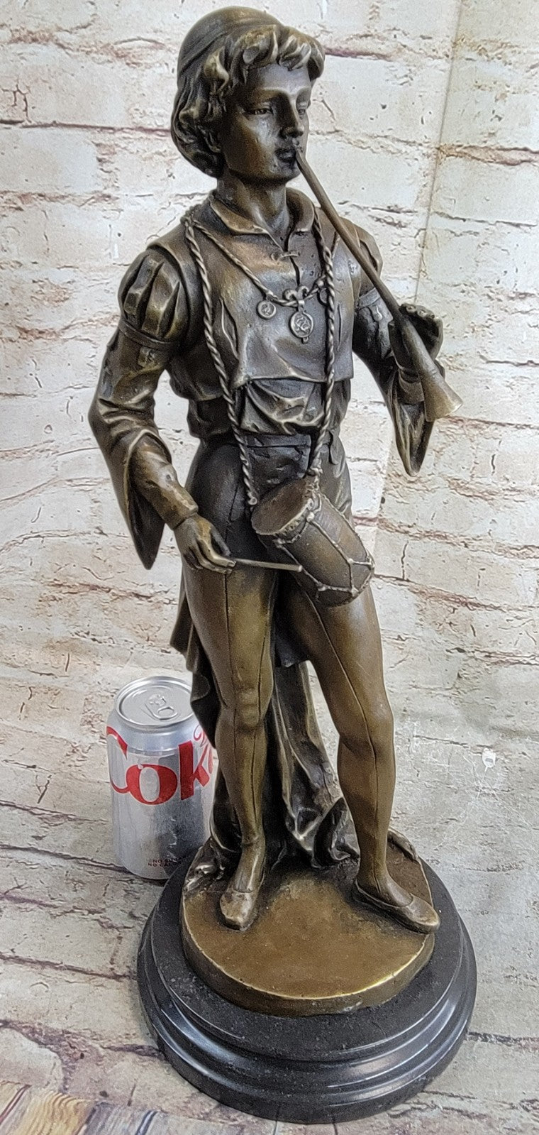 Bronze Military Statue of a Drummer in Napoleon`s Army Hot Cast Sculpture