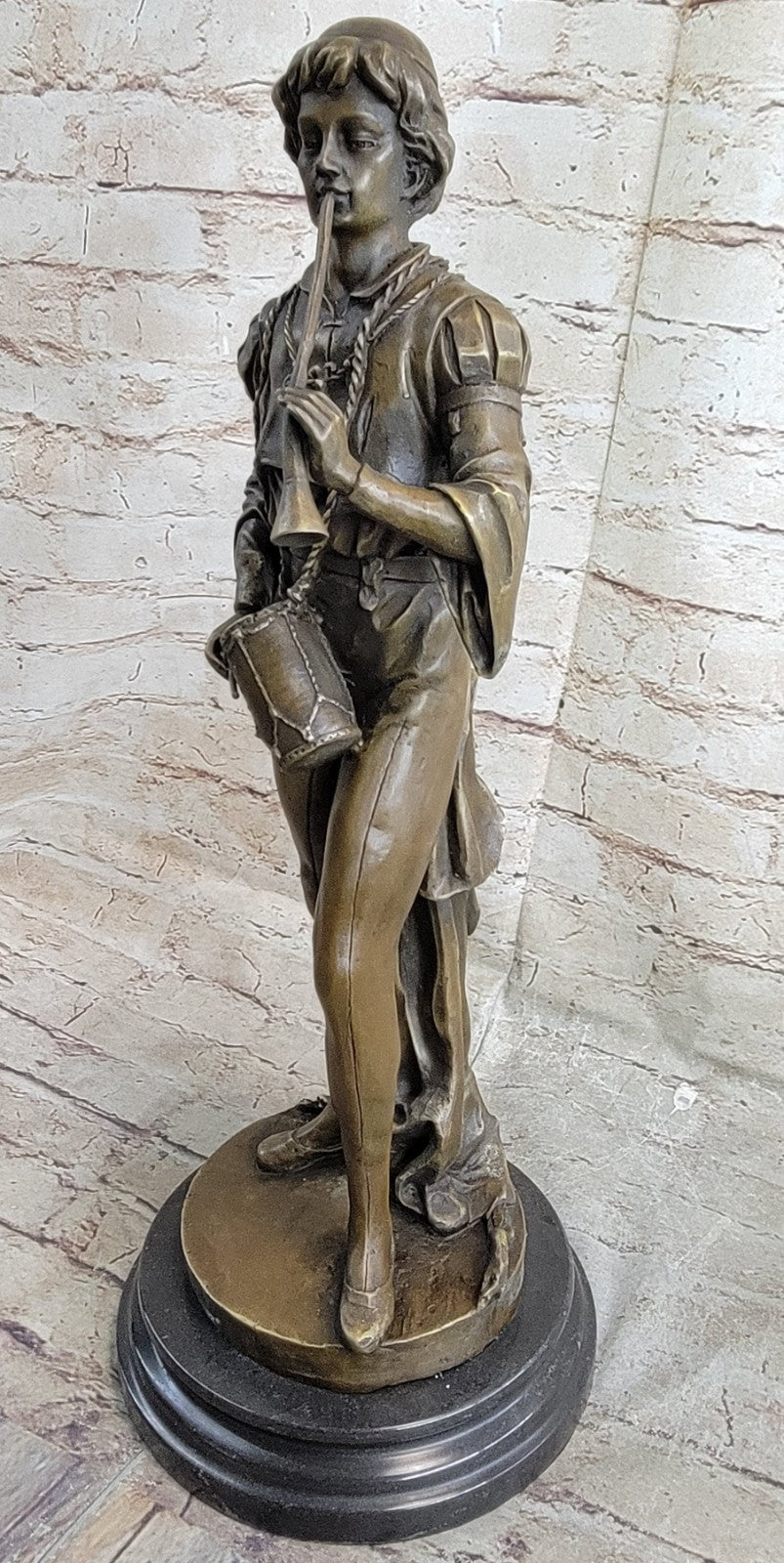 Bronze Military Statue of a Drummer in Napoleon`s Army Hot Cast Sculpture