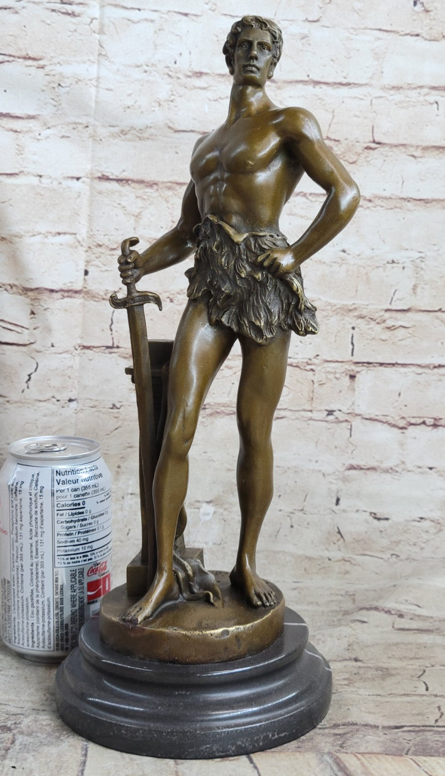 Collectible Bronze Sculpture Naked Tarzan Royal Prince Roman Figurine