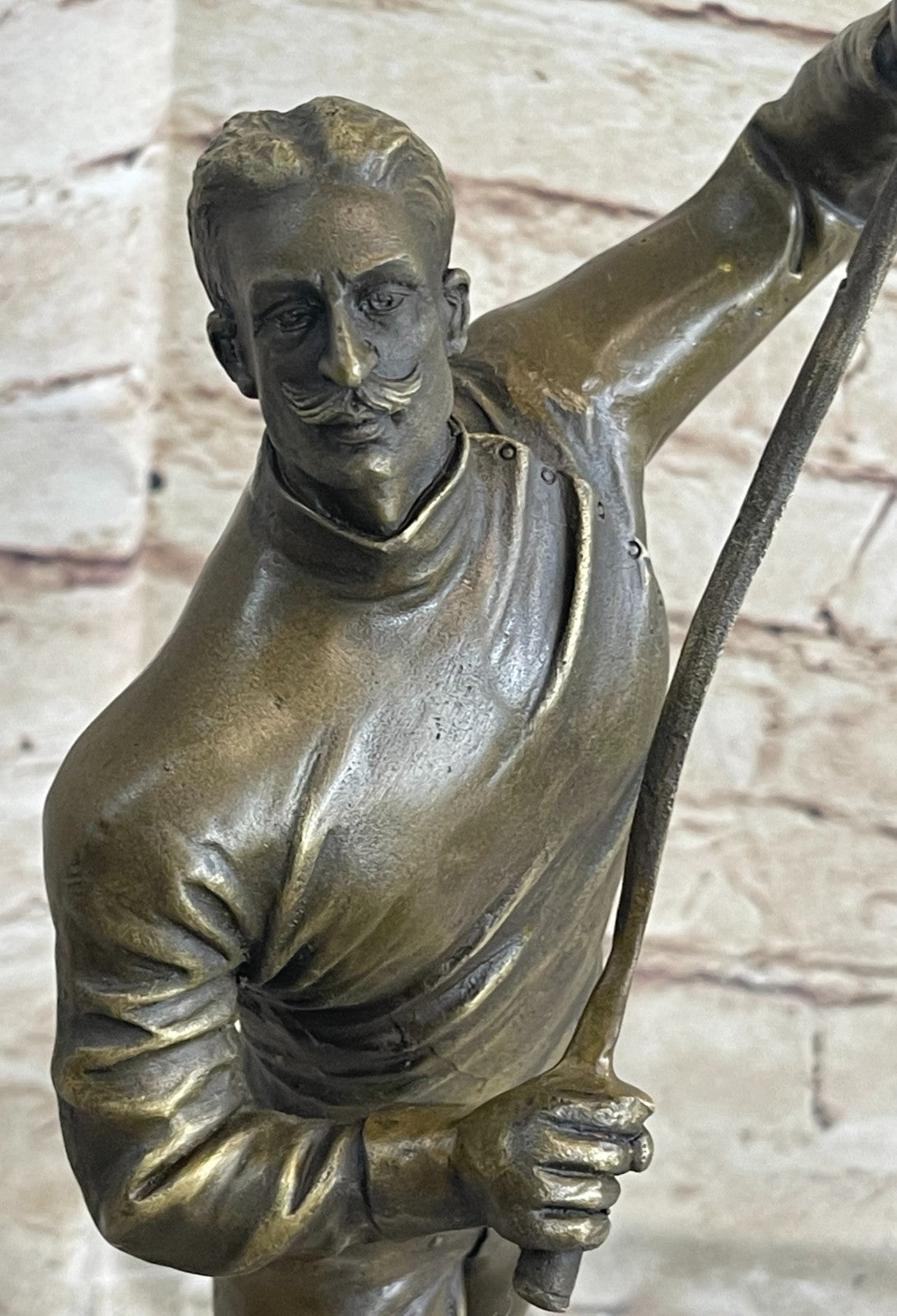 Hot Cast Fencer Sport Bronze Sculpture Home Office Trophy Marble Base Figurine