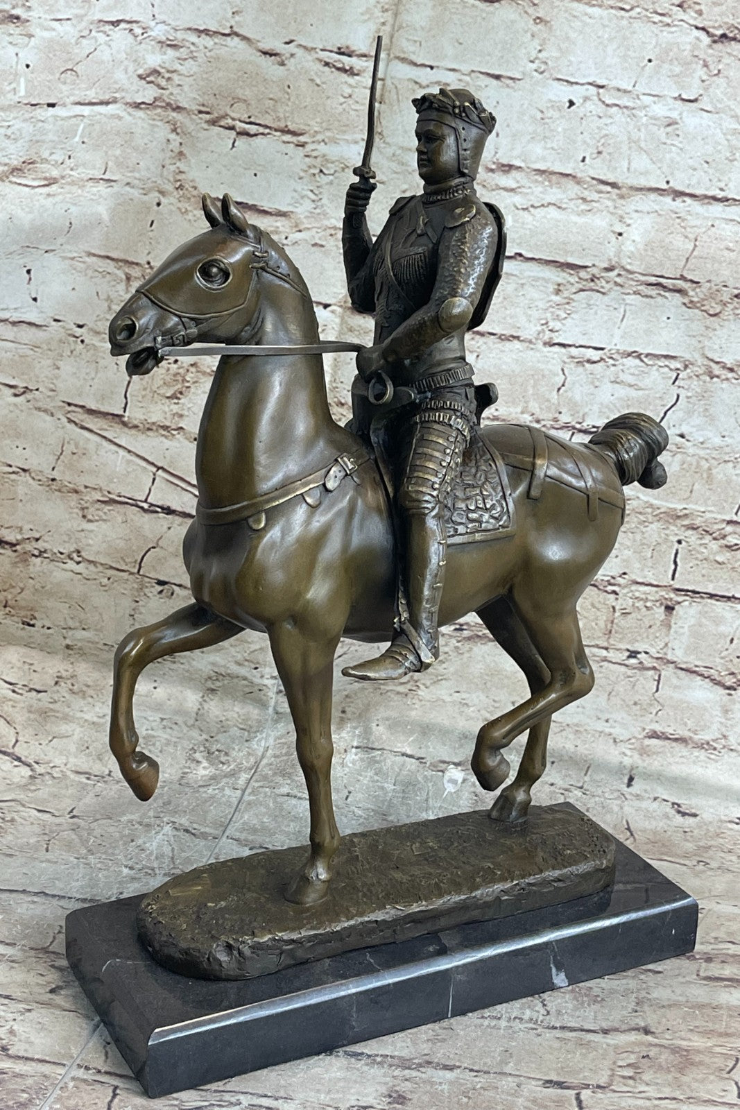 Hand Made by Lost wax Method Knight Warrior Soldier Bronze sculpture Figurine S