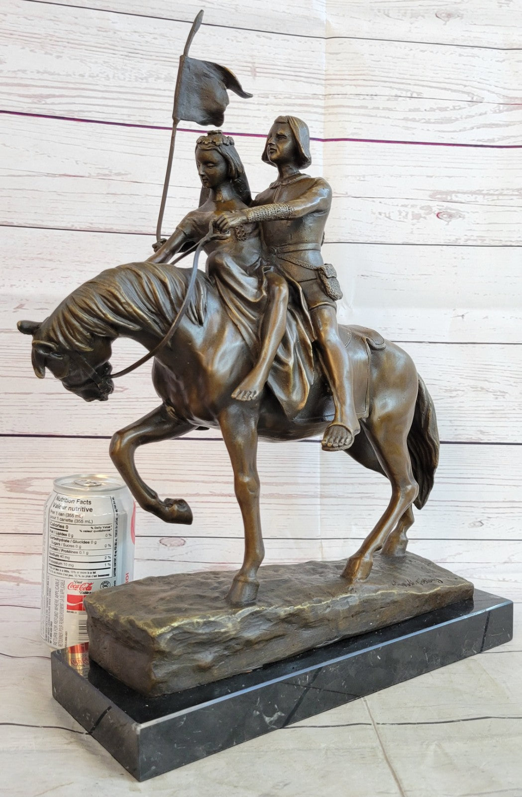 A Bronze Sculpture Of A Warrior On A Horse By Schmidt-Felling.Hand Made