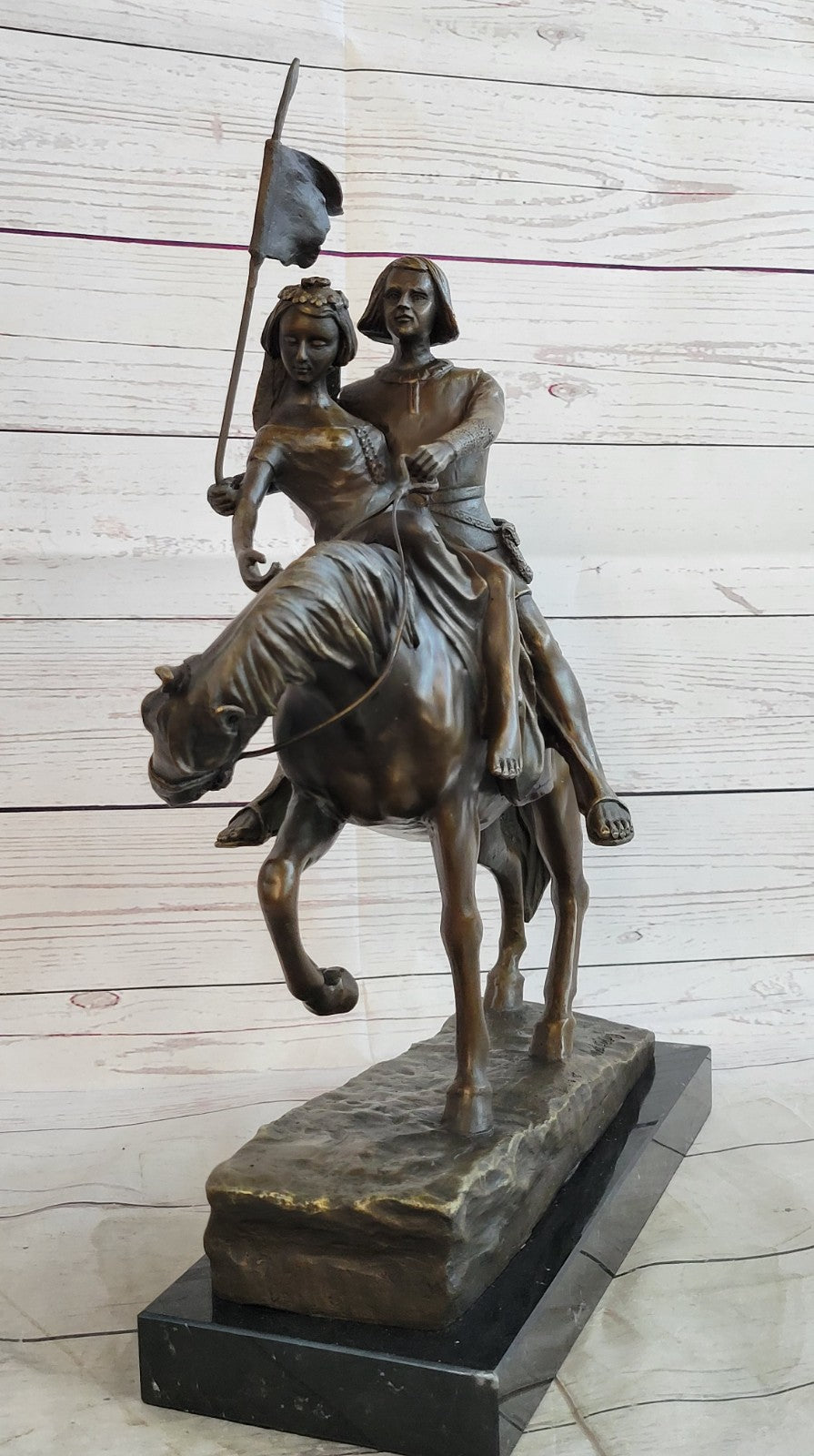 A Bronze Sculpture Of A Warrior On A Horse By Schmidt-Felling.Hand Made