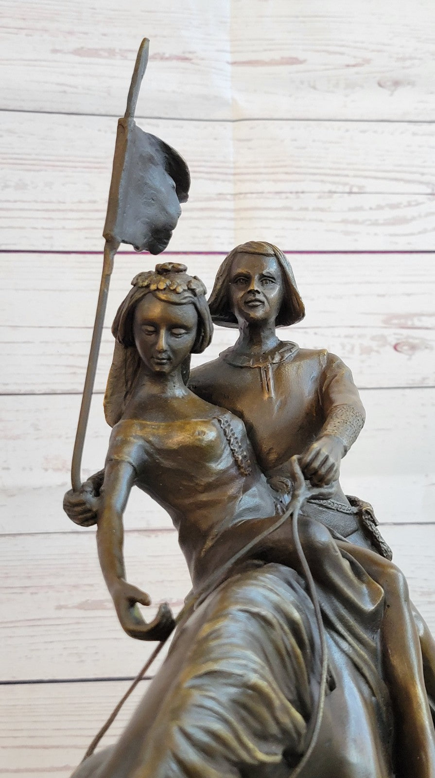 A Bronze Sculpture Of A Warrior On A Horse By Schmidt-Felling.Hand Made