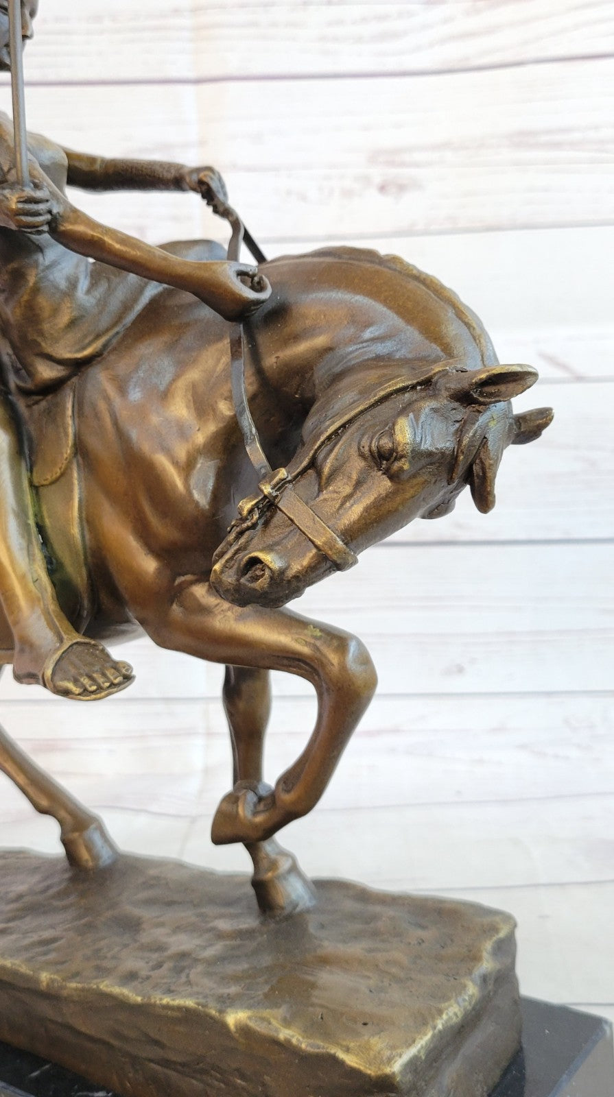 A Bronze Sculpture Of A Warrior On A Horse By Schmidt-Felling.Hand Made