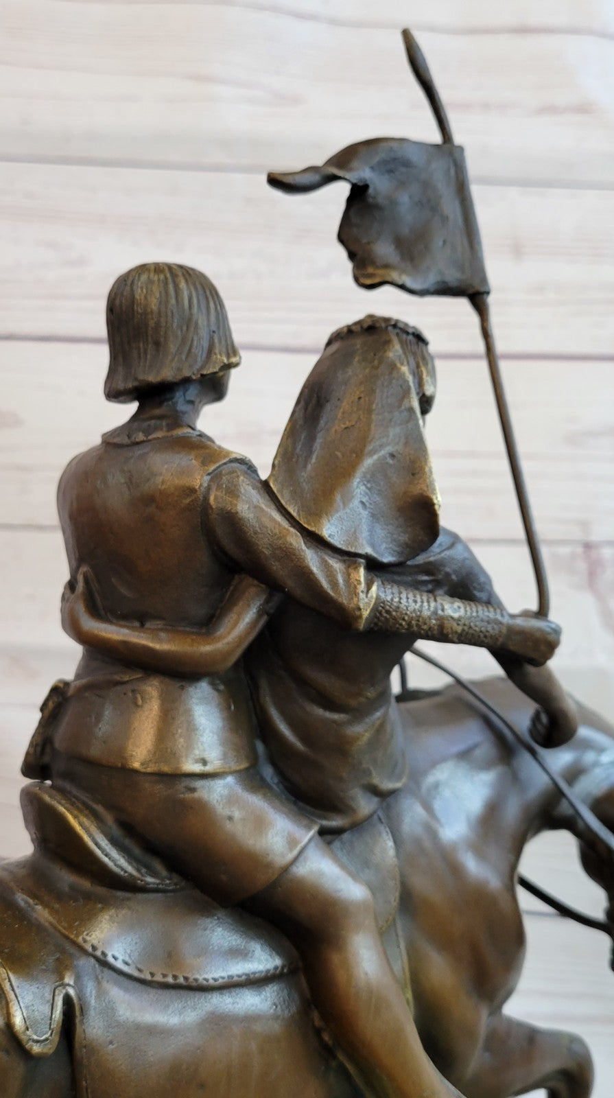 A Bronze Sculpture Of A Warrior On A Horse By Schmidt-Felling.Hand Made