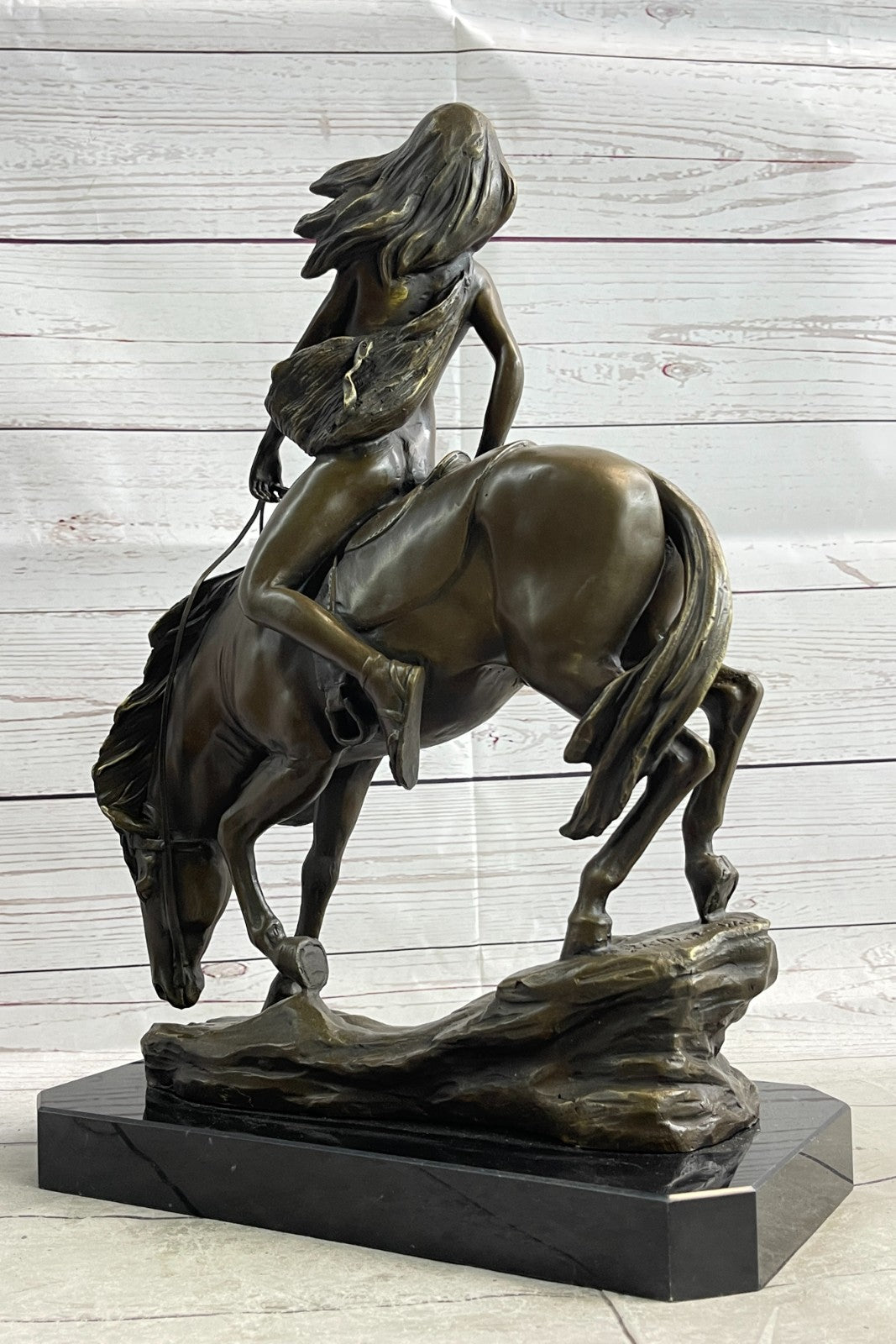 Bronze Sculpture Collectible Masterpiece of Lady Godiva Hot Cast Figurine Figure