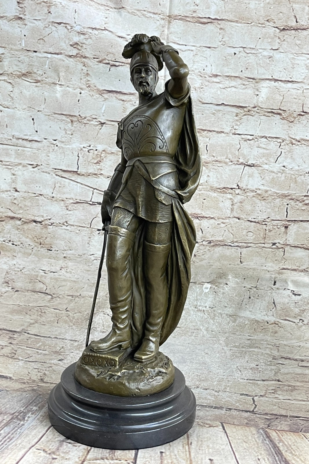 Bronze Sculpture Greek/Roman Soldier Holding Sword Hot Cast Museum Quality Work