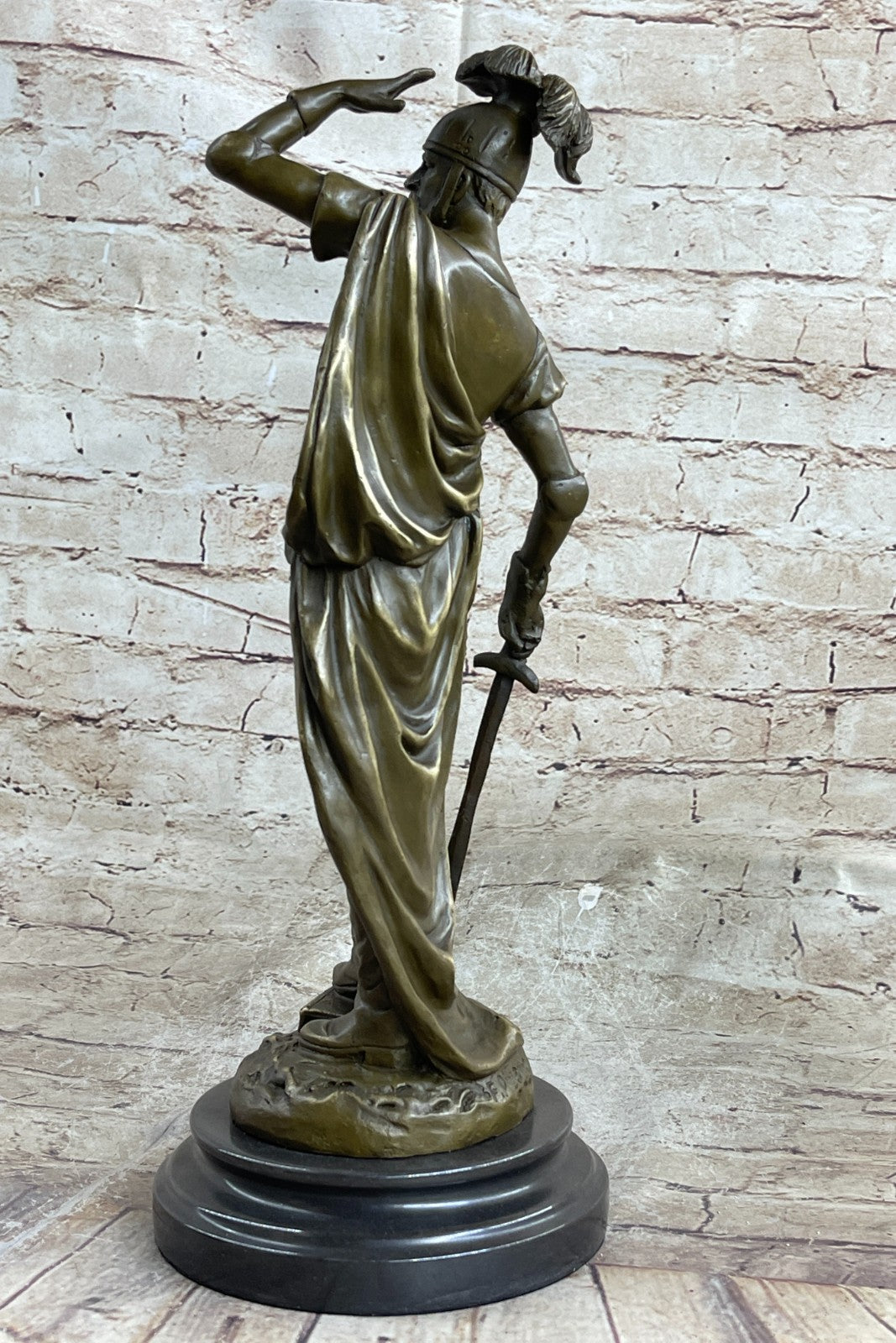 Bronze Sculpture Greek/Roman Soldier Holding Sword Hot Cast Museum Quality Work