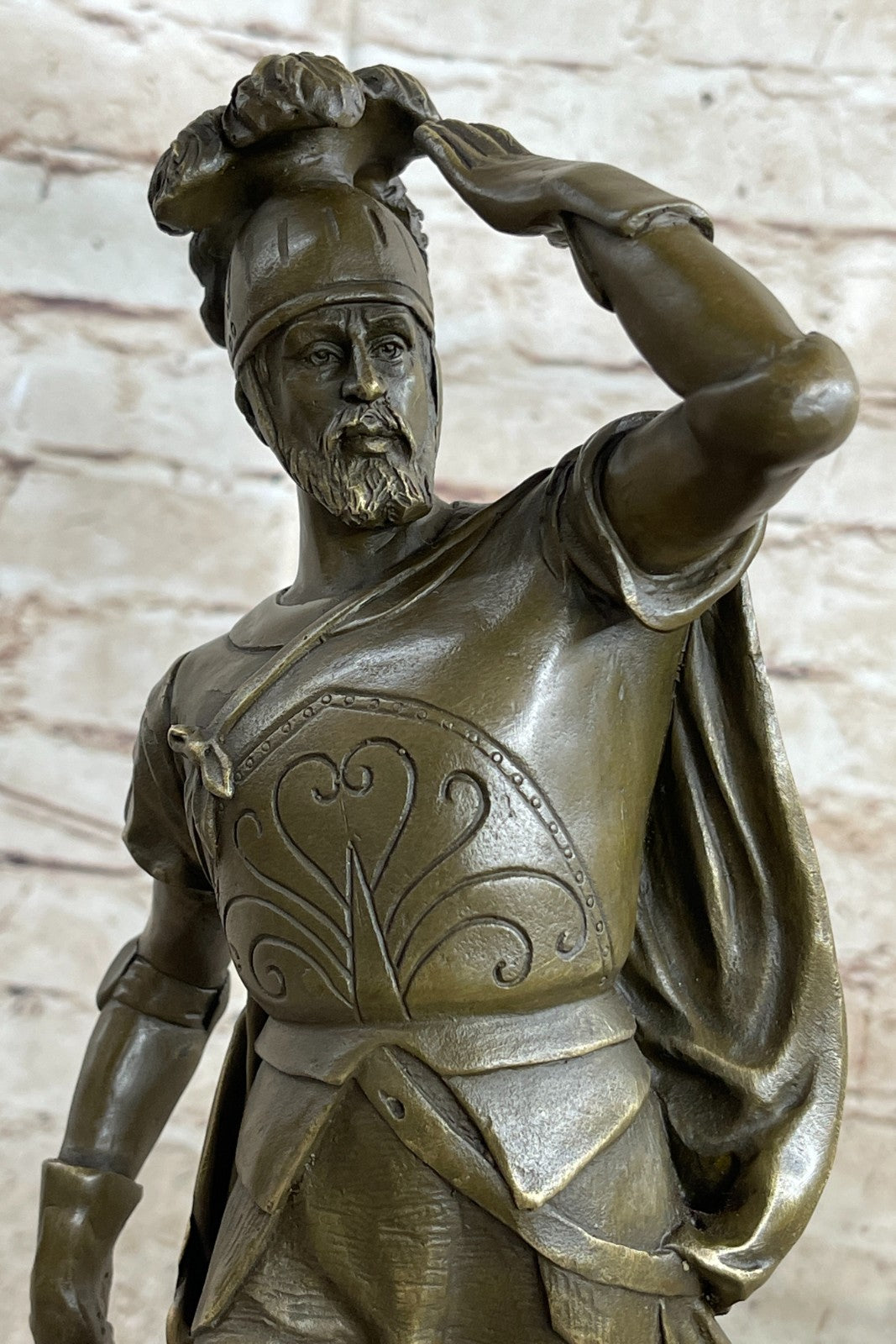 Bronze Sculpture Greek/Roman Soldier Holding Sword Hot Cast Museum Quality Work