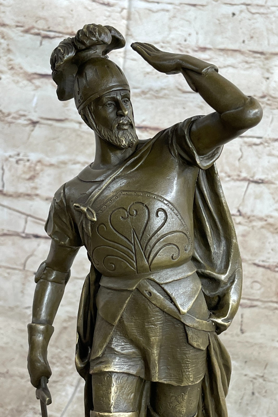 Bronze Sculpture Greek/Roman Soldier Holding Sword Hot Cast Museum Quality Work
