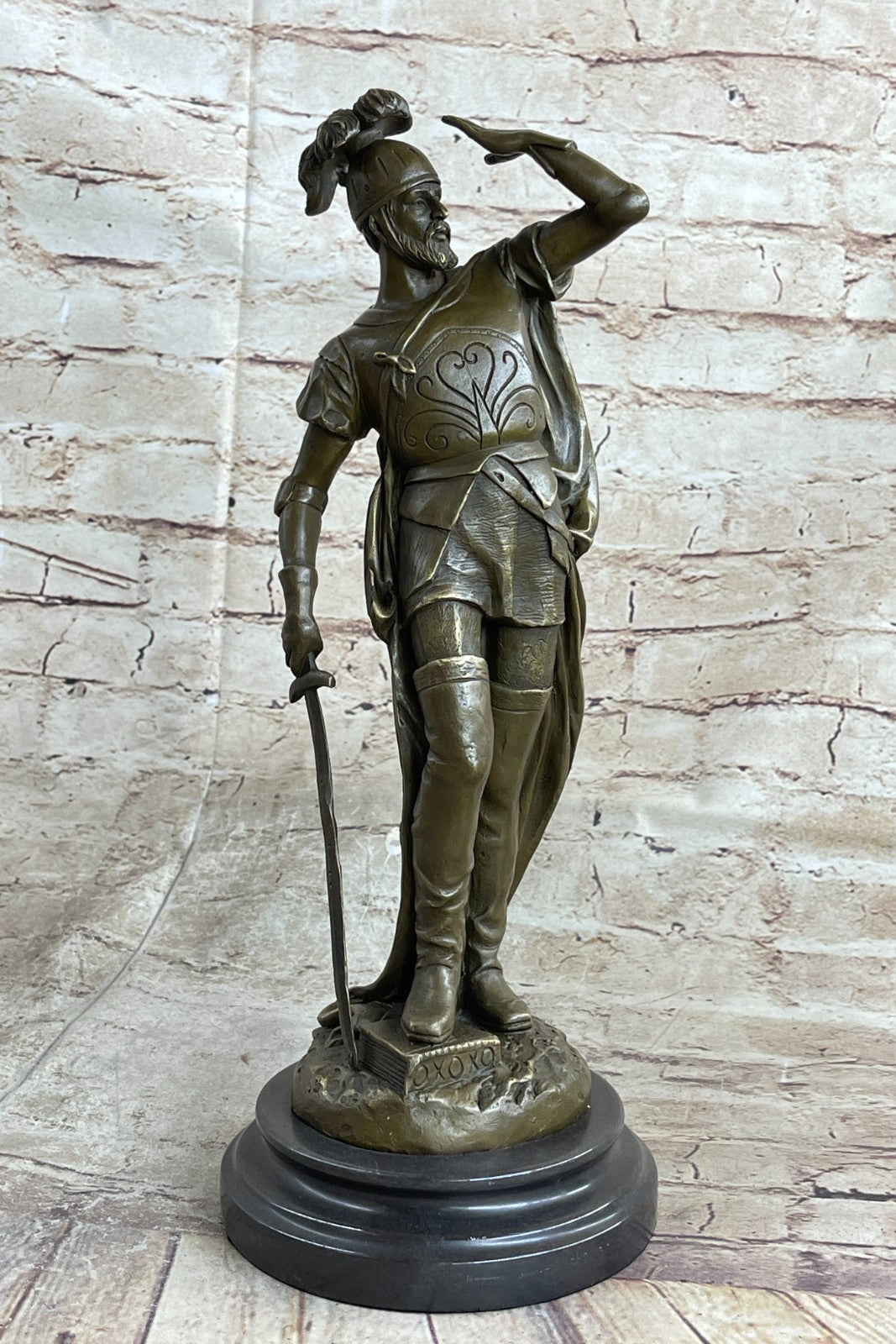 Bronze Sculpture Greek/Roman Soldier Holding Sword Hot Cast Museum Quality Work