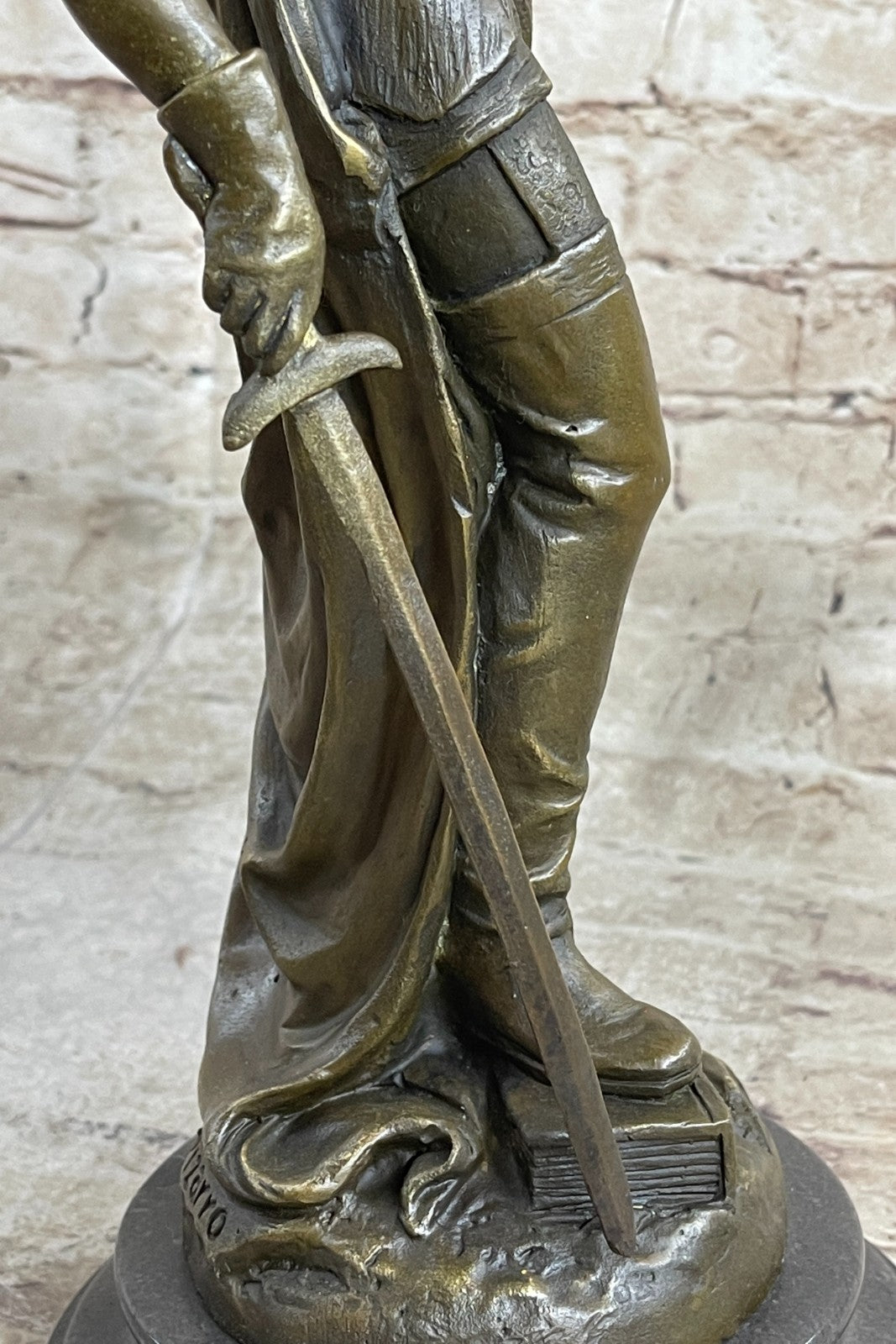 Art Decor Classic Roman Greek Warrior Bronze Sculpture Gold Accent Patina